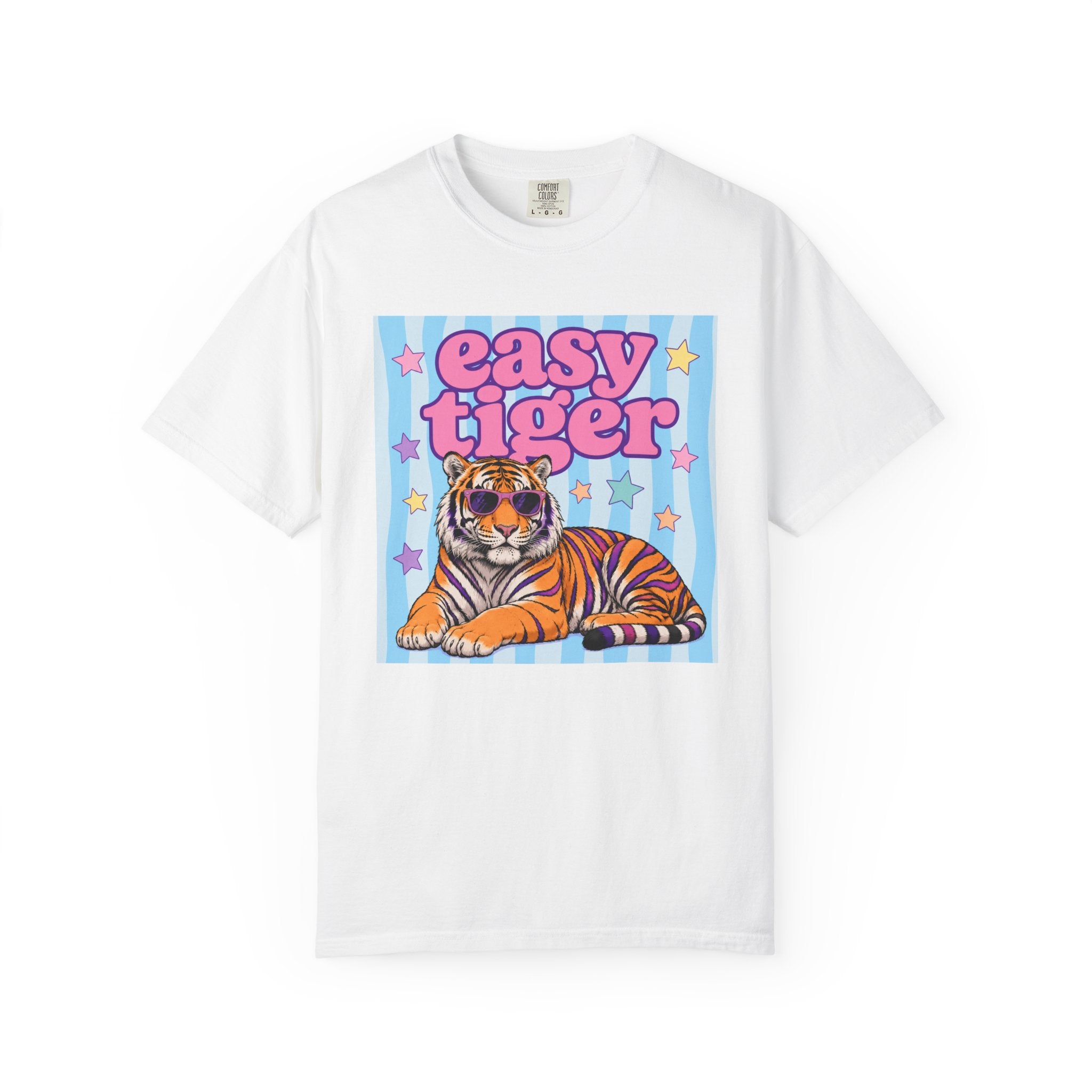 Easy Tiger Graphic T-Shirt — Retro Pastel Tiger Tee