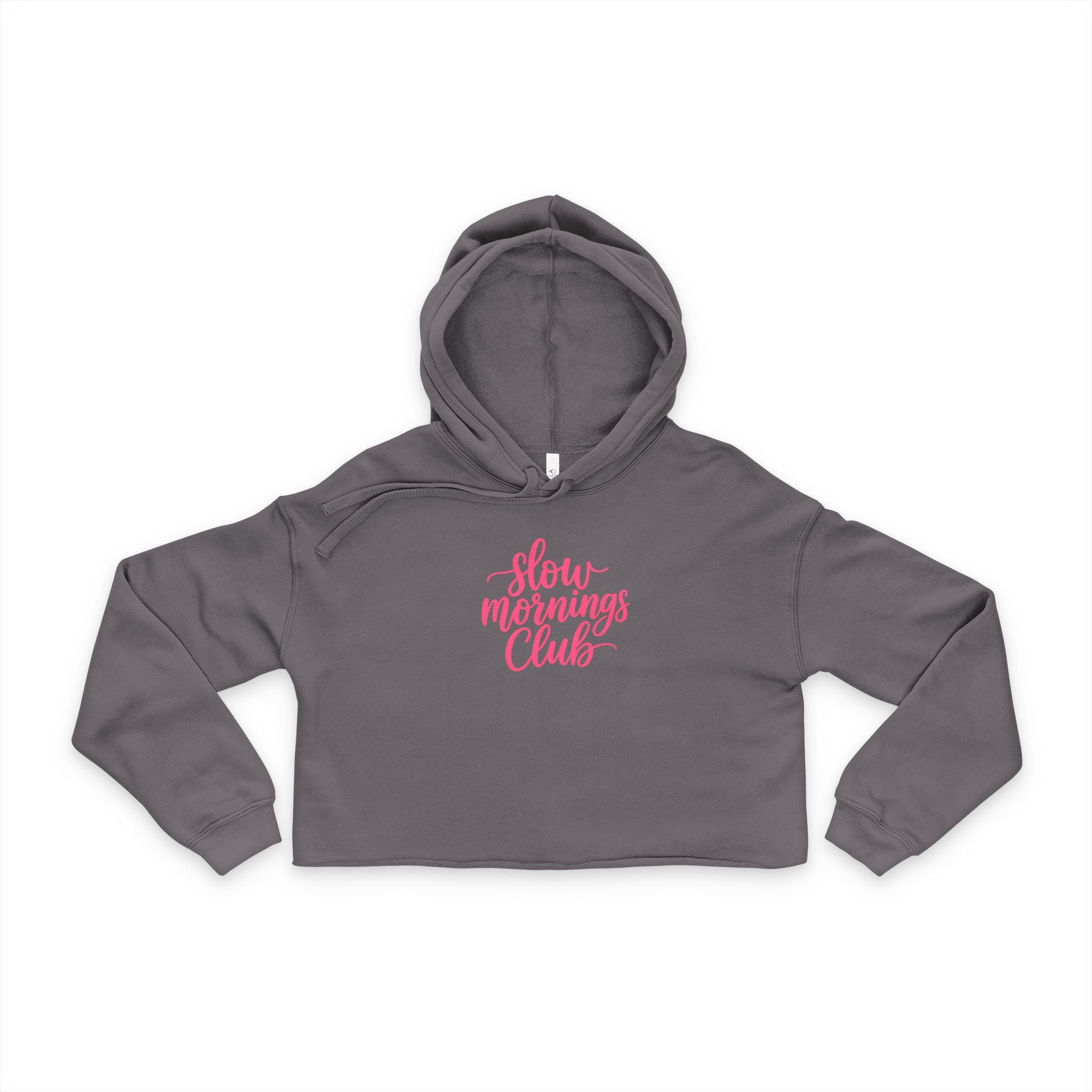Cropped Hoodie — 'Stay Motivated Club' Pink Script Women's Cropped Hoodie