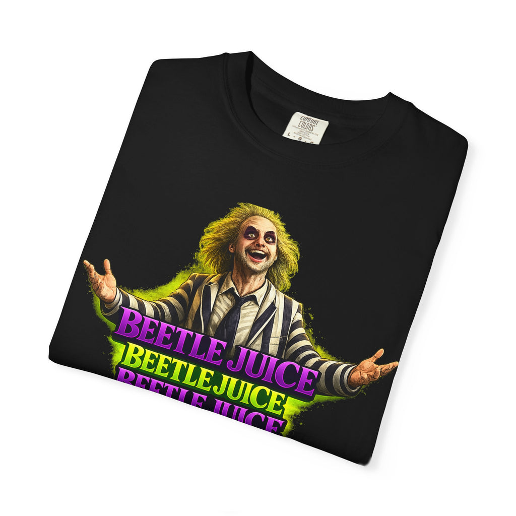 Beetlejuice Graphic T-Shirt — Retro Horror Movie Tee with Beetlejuice Text