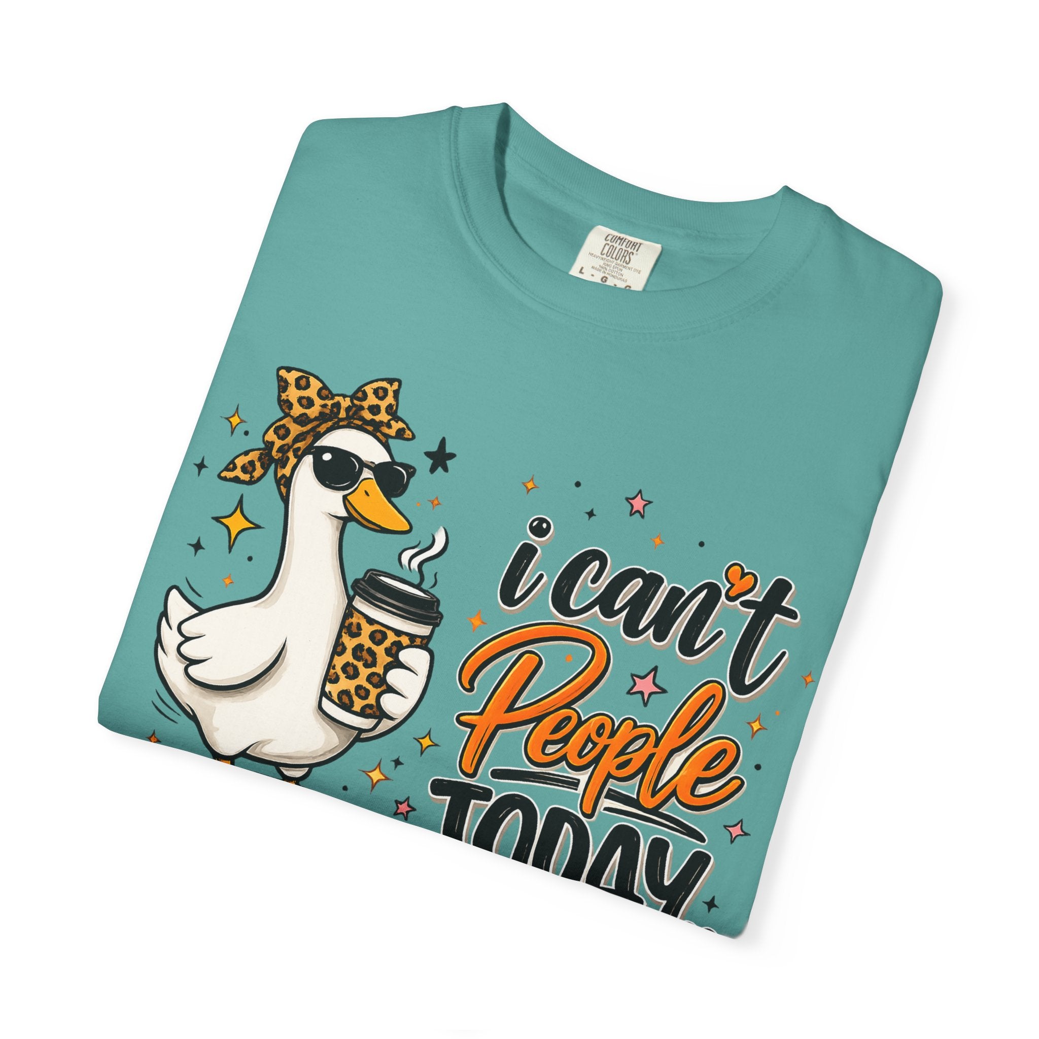 I Can't People Today T-Shirt — Leopard Duck Graphic Tee for Introverts