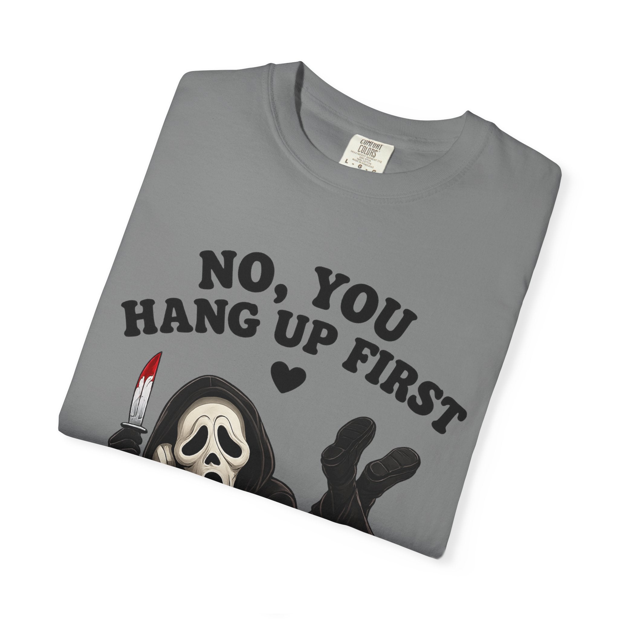 Scream Reaper Tee – "No, You Hang Up First" Graphic T‑Shirt