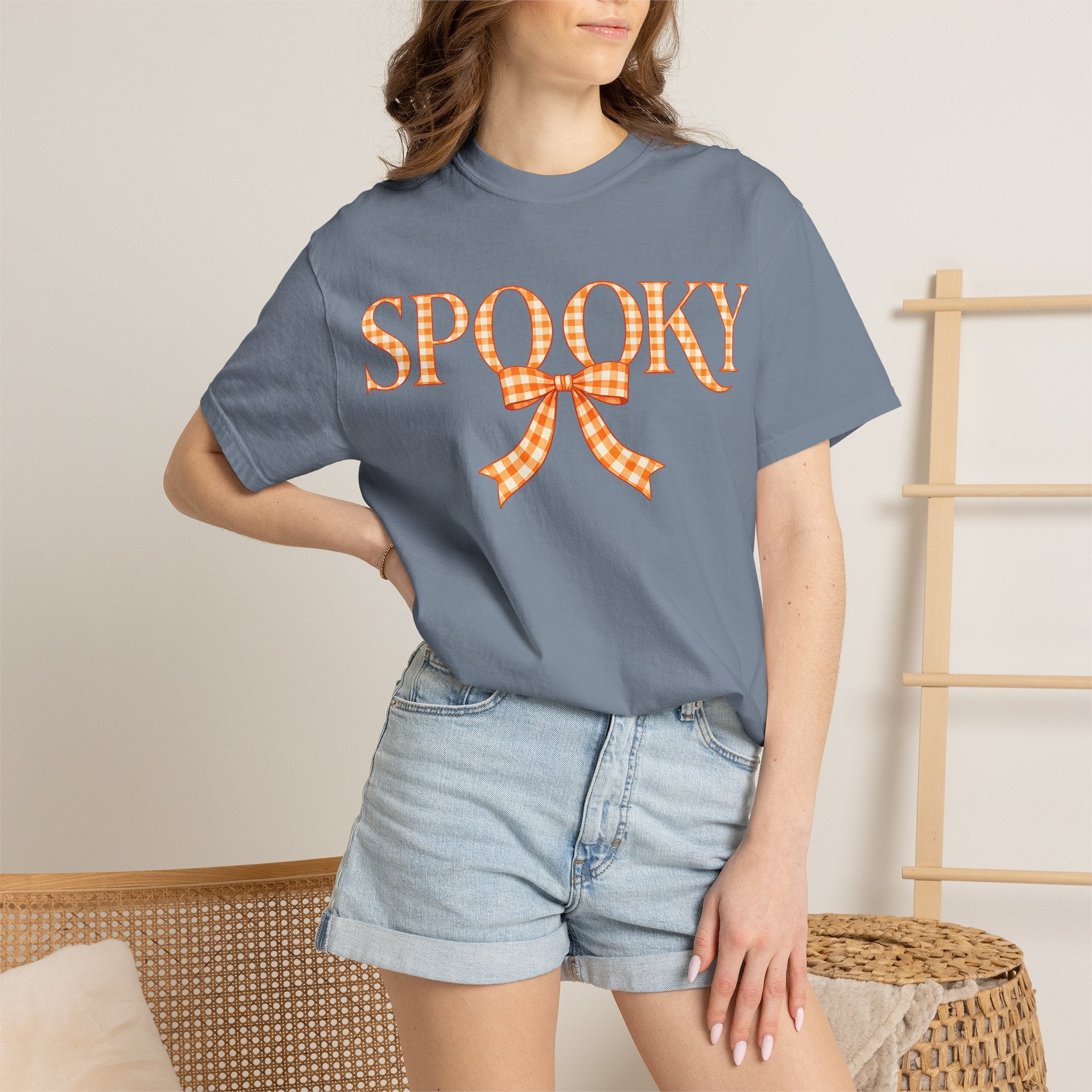 Spooky Gingham Bow T-Shirt — Halloween Graphic Tee