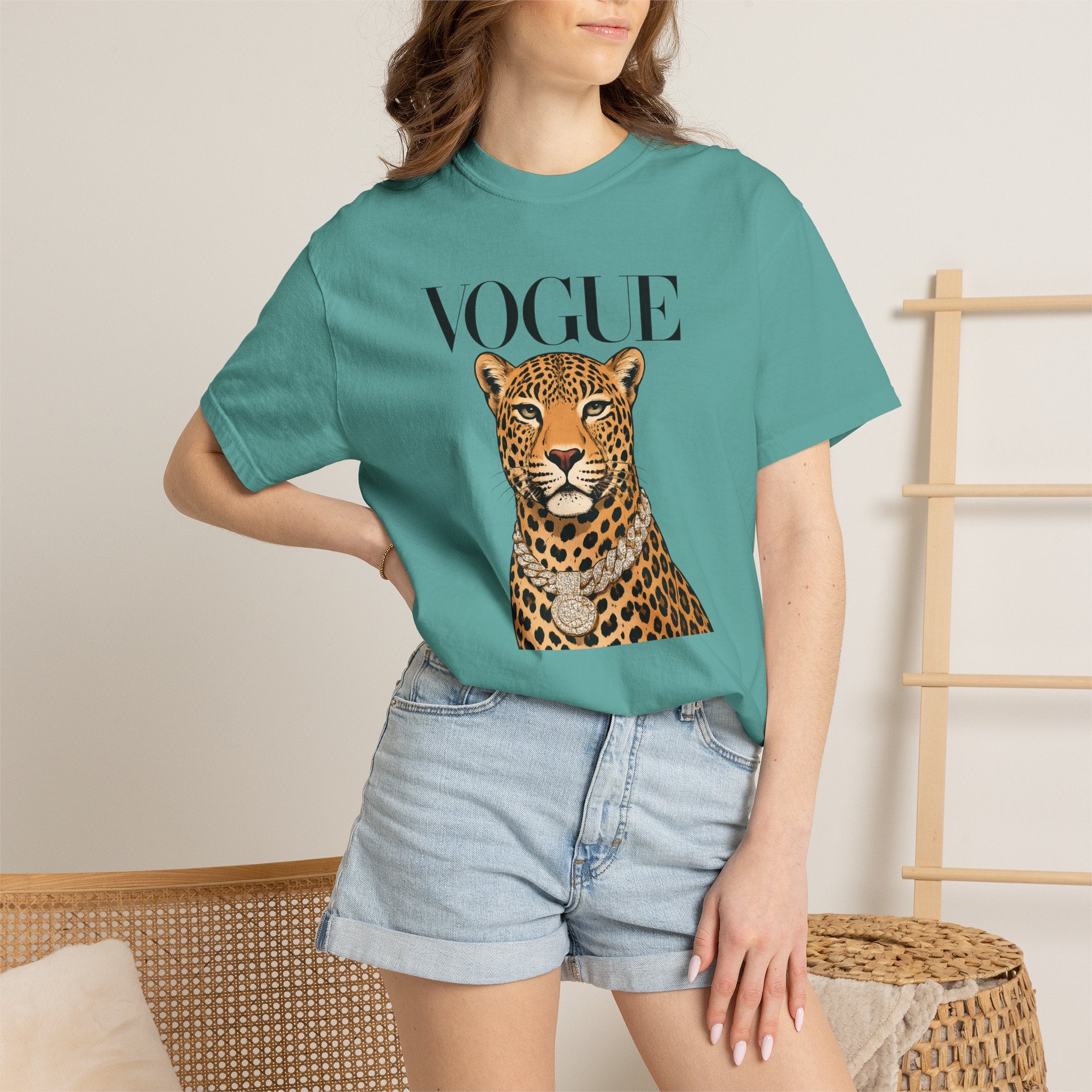 Vogue Leopard Graphic T-Shirt