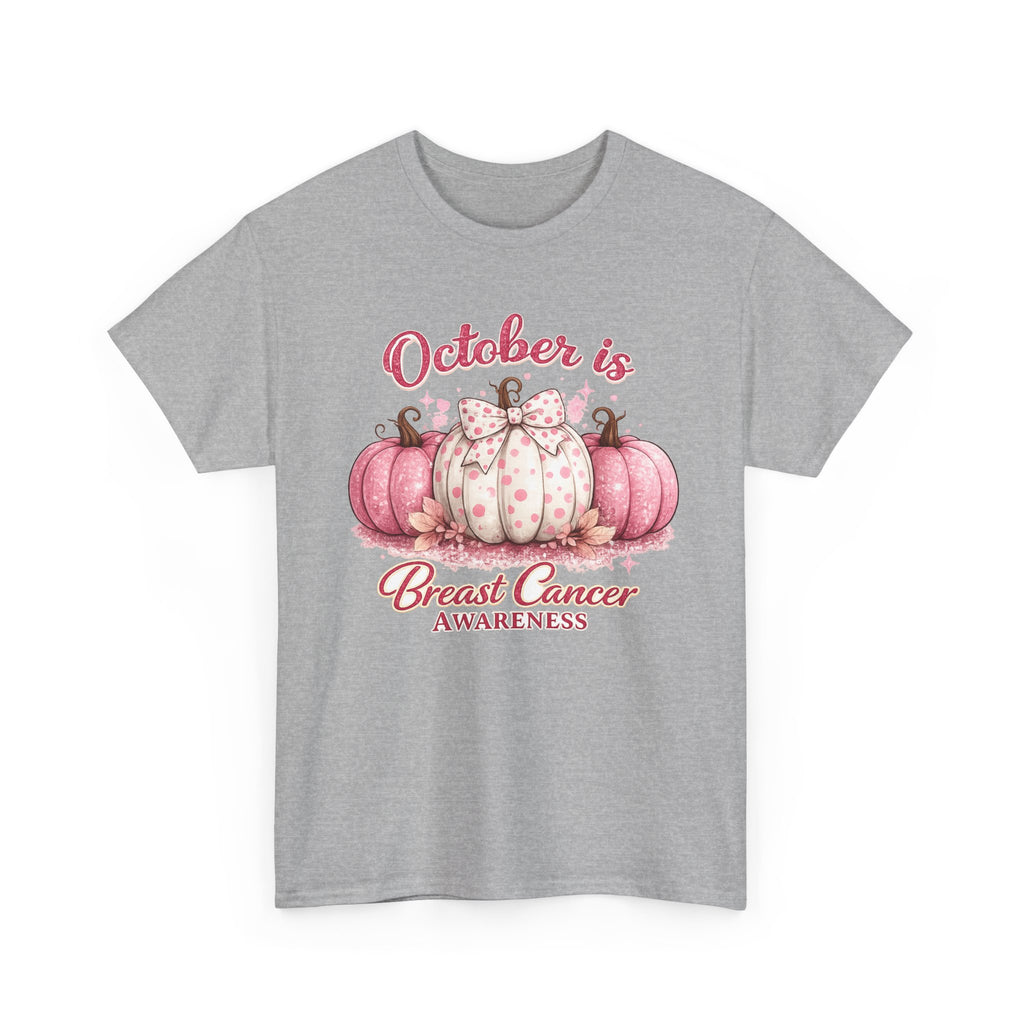 Breast Cancer Awareness Tee - "October is Breast Cancer Awareness" Pink Pumpkin Design