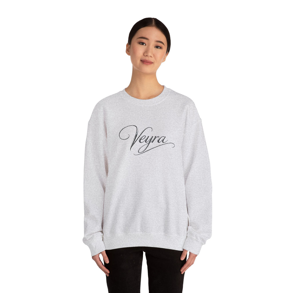 Veyra Script Crewneck Sweatshirt — Elegant Handwritten Logo Pullover