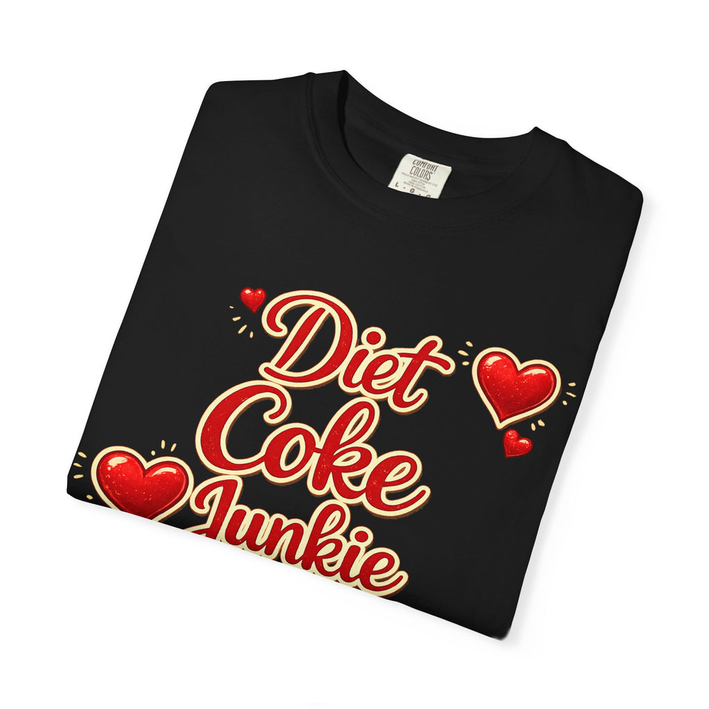 Diet Coke Junkie T‑Shirt — Retro Script Heart Graphic Tee