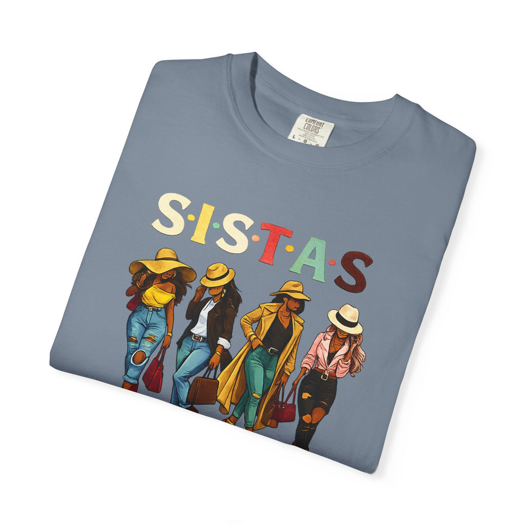 Sistas Graphic T-Shirt – Bold Sisterhood Women Walking Design
