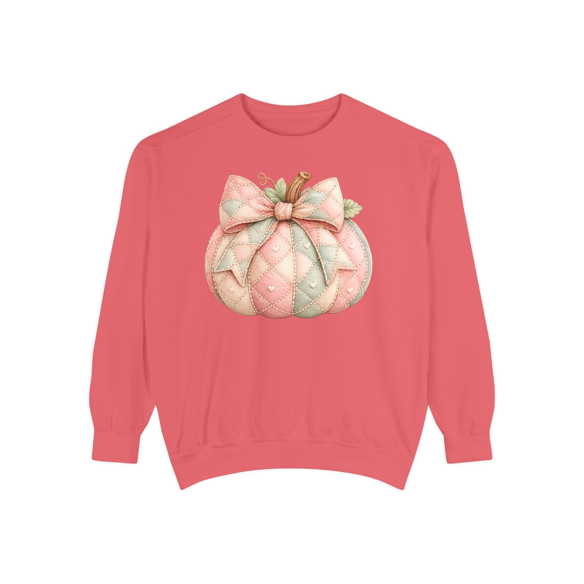 Quilted Pastel Pumpkin Sweatshirt