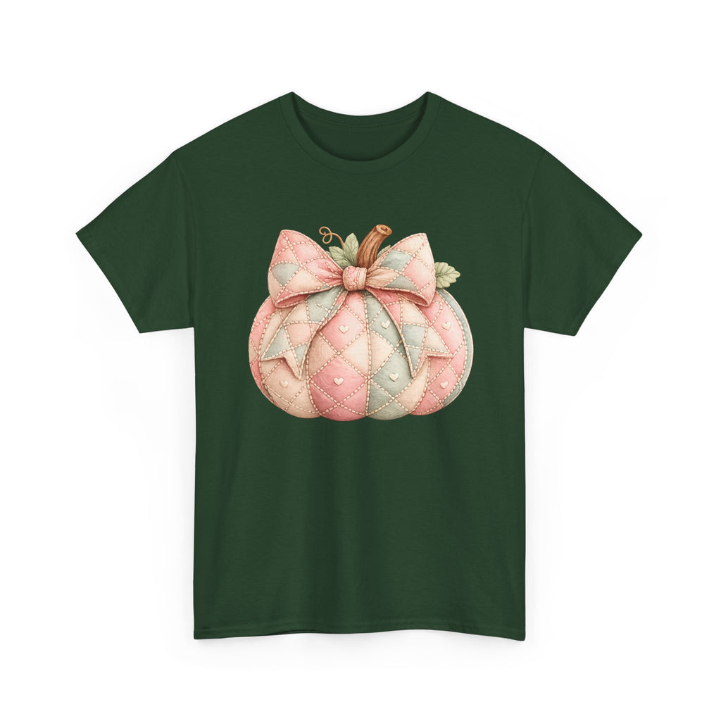 Pink Quilted Pumpkin Tee - Pastel Fall Pumpkin Shirt