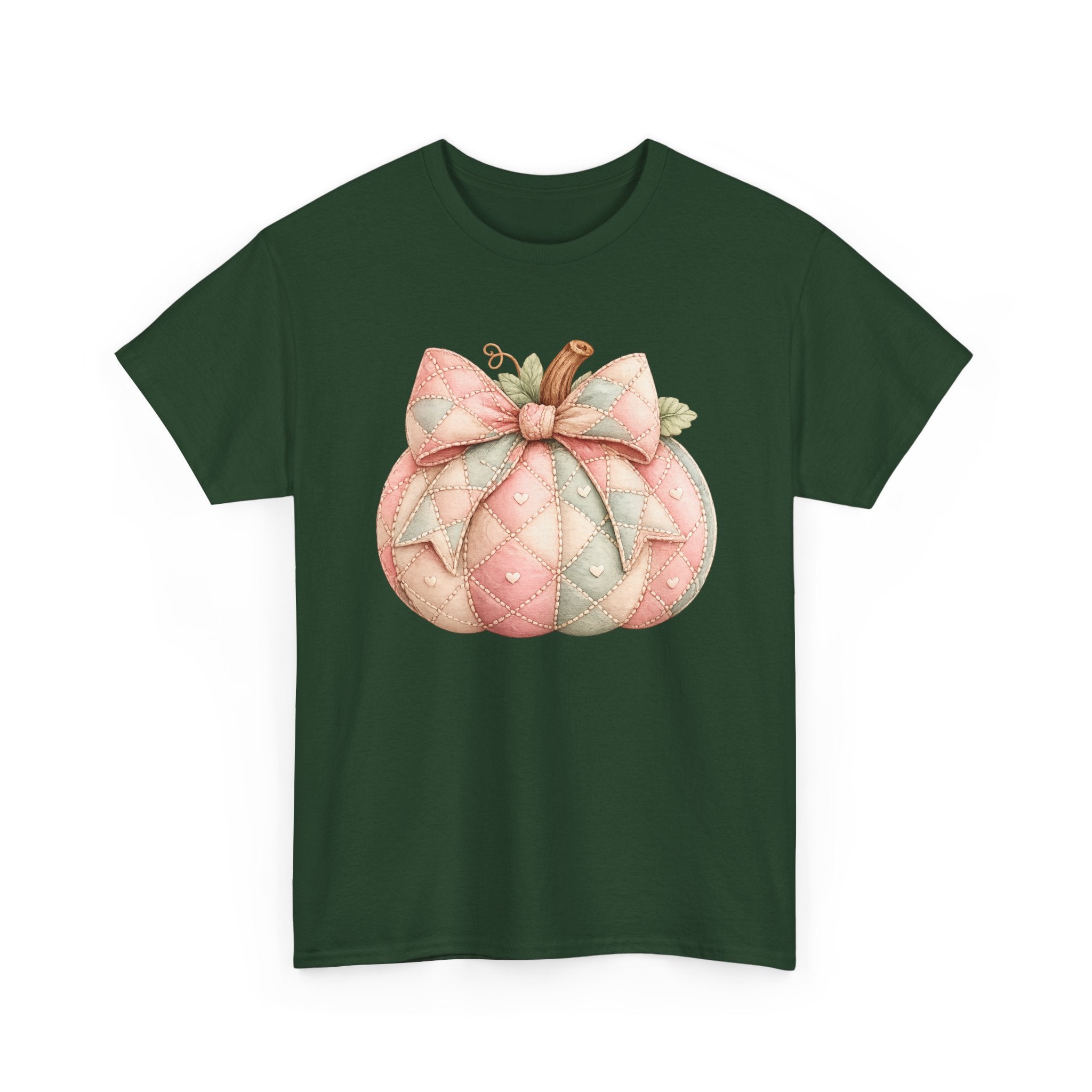 Pink Quilted Pumpkin Tee - Pastel Fall Pumpkin Shirt
