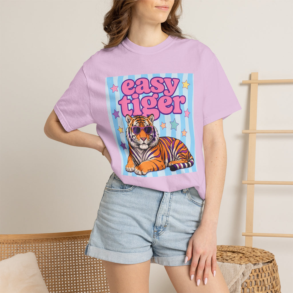 Easy Tiger Graphic T-Shirt — Retro Pastel Tiger Tee