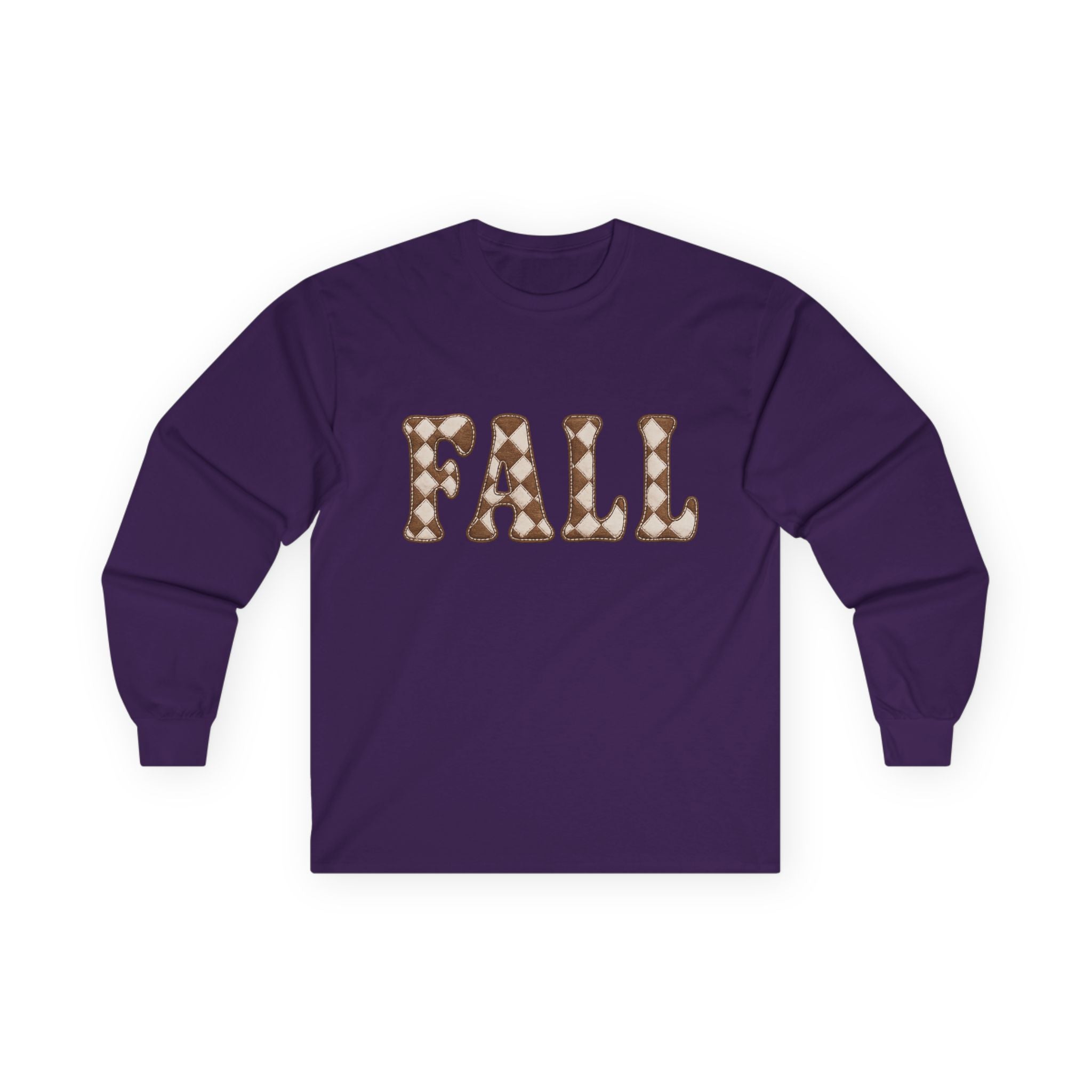 Fall Graphic Long Sleeve Tee — Retro Pattern "FALL" Autumn Shirt