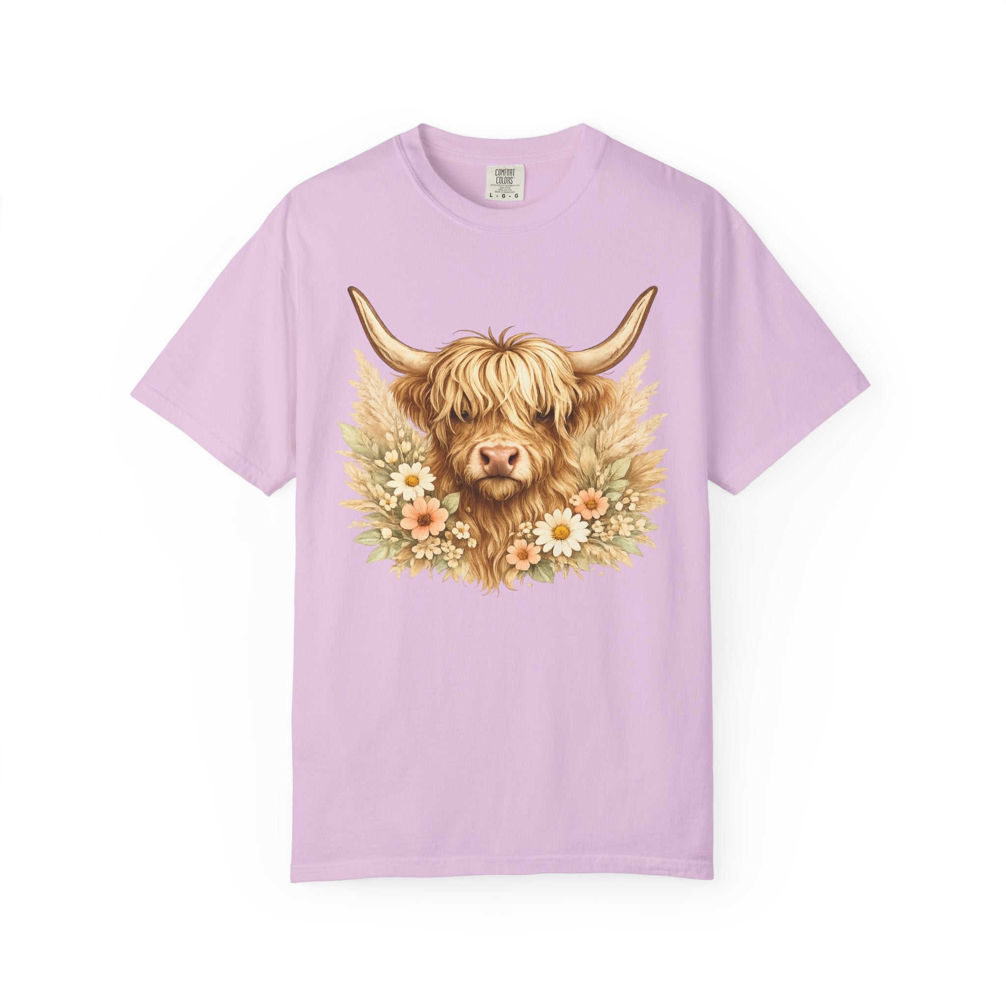 Highland Cow Floral T-Shirt — Cute Scottish Highland Cattle Tee