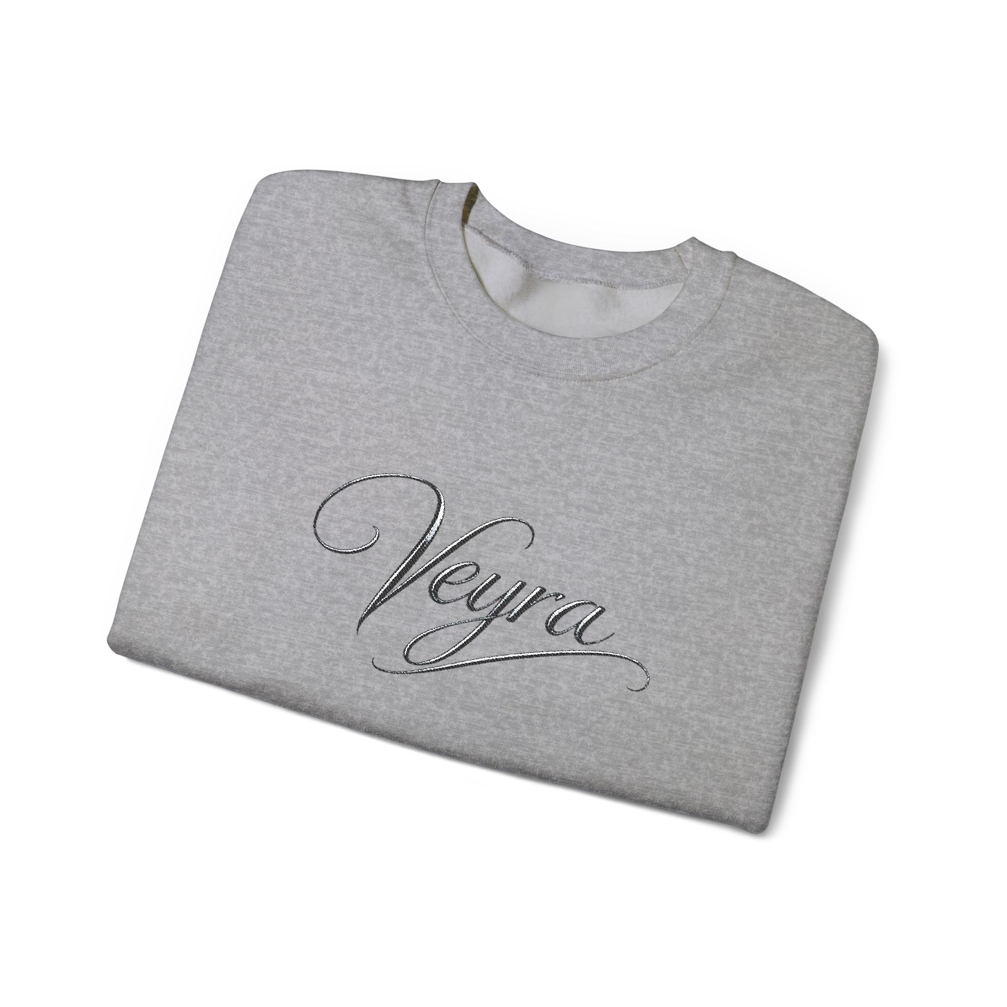 Veyra Script Crewneck Sweatshirt — Elegant Handwritten Logo Pullover