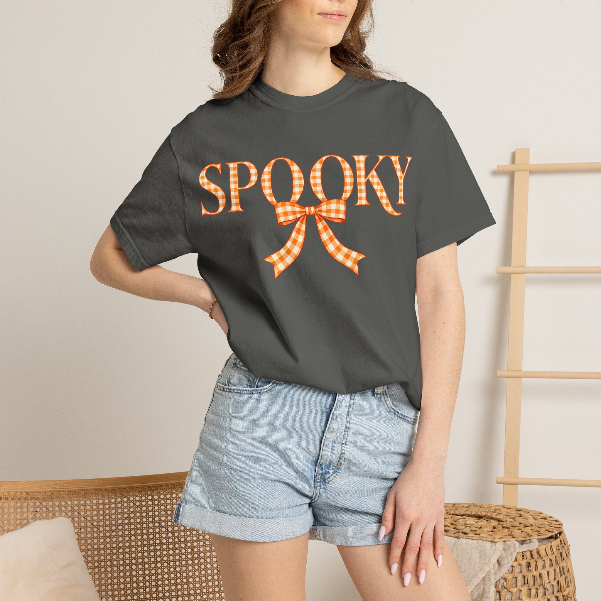 Spooky Gingham Bow T-Shirt — Halloween Graphic Tee