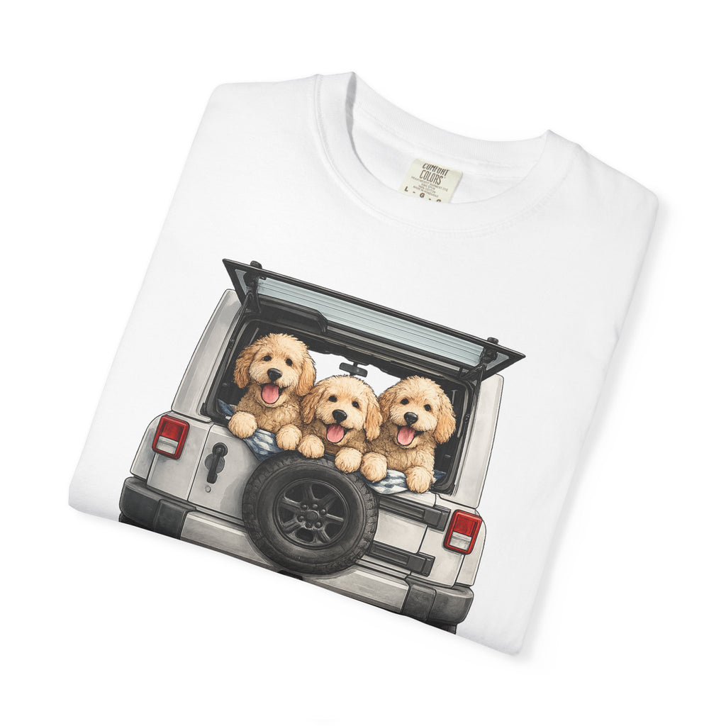 Jeep Days T-Shirt — Cute Golden Retrievers in Jeep Graphic Tee