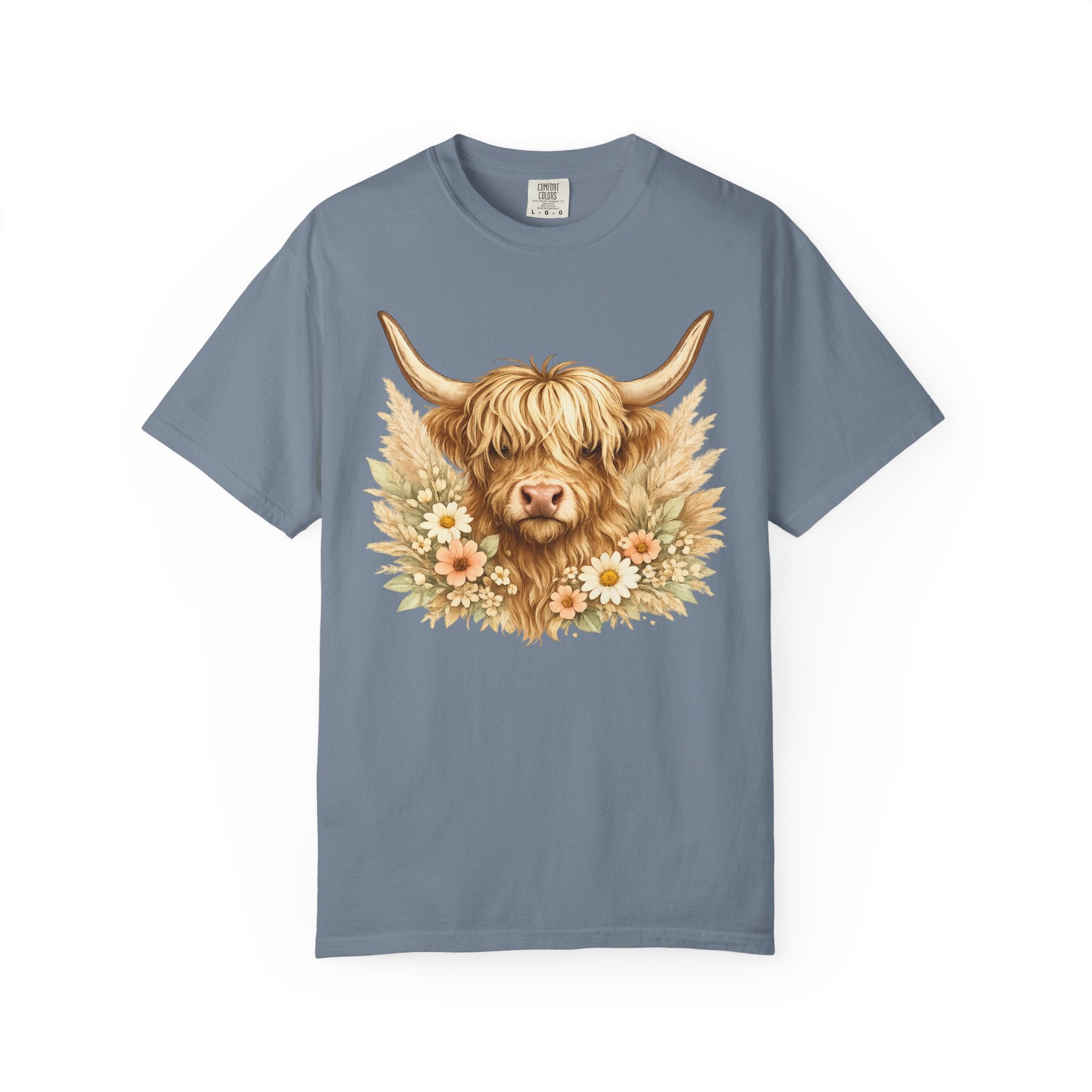 Highland Cow Floral T-Shirt — Cute Scottish Highland Cattle Tee