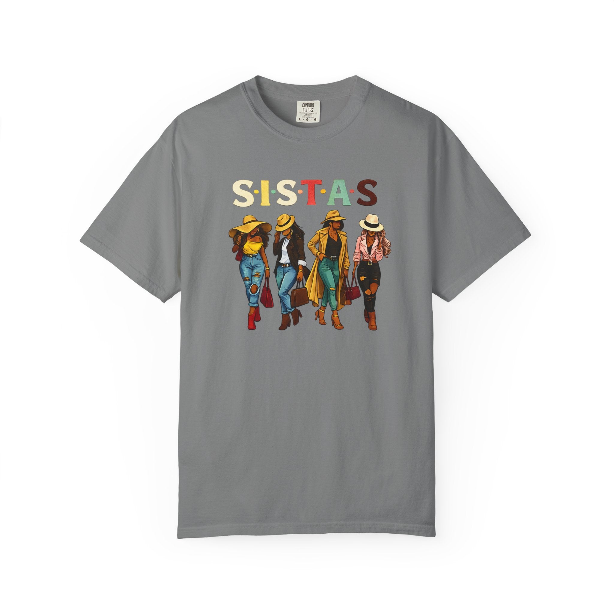 Sistas Graphic T-Shirt – Bold Sisterhood Women Walking Design
