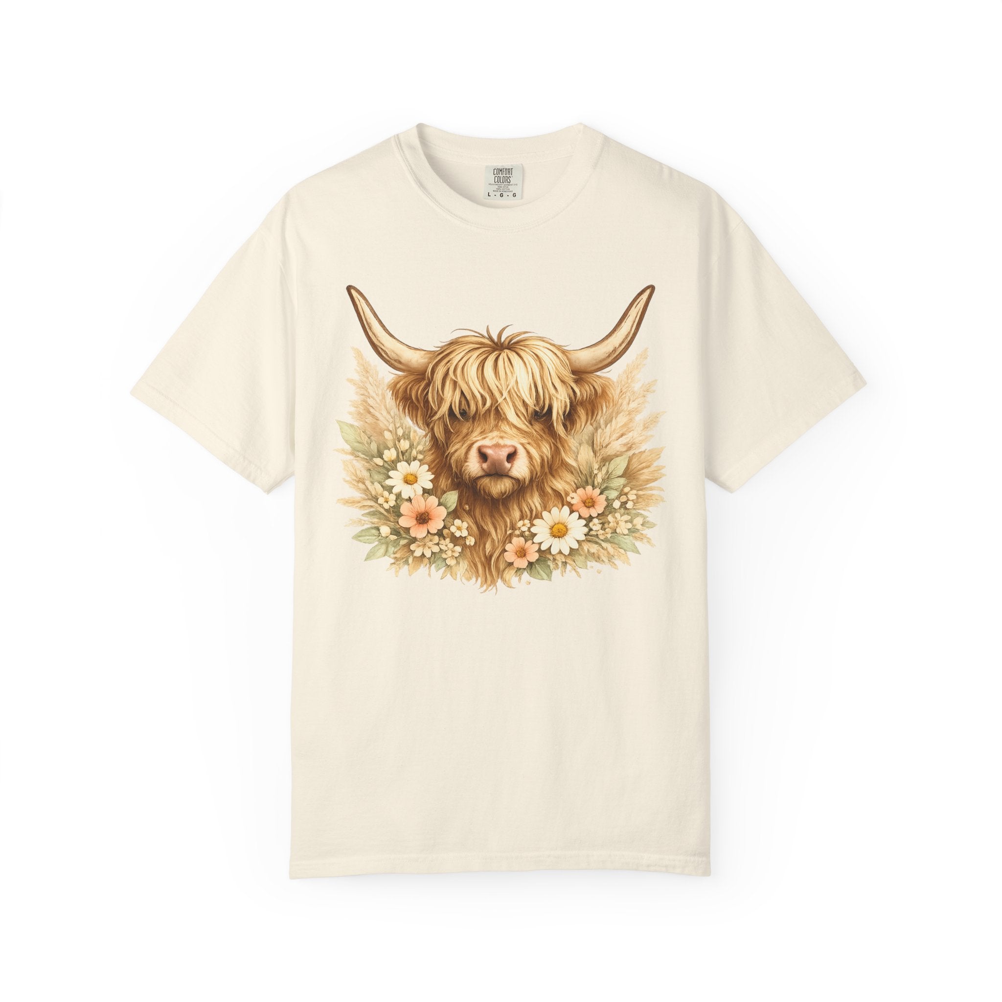 Highland Cow Floral T-Shirt — Cute Scottish Highland Cattle Tee