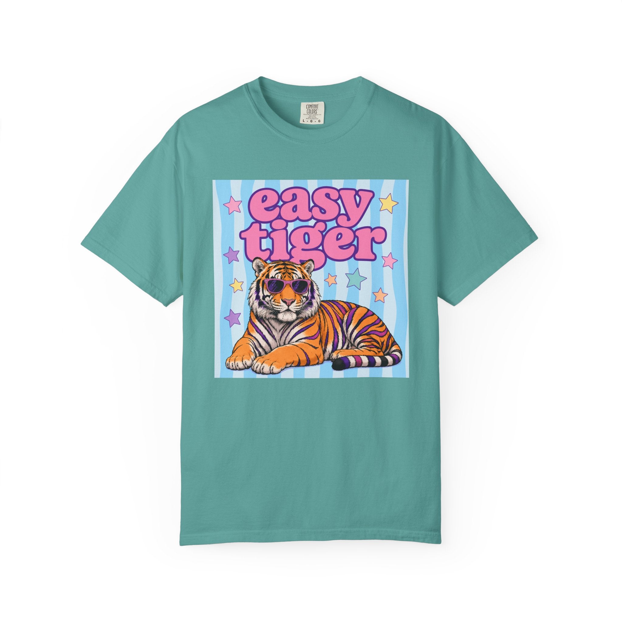 Easy Tiger Graphic T-Shirt — Retro Pastel Tiger Tee