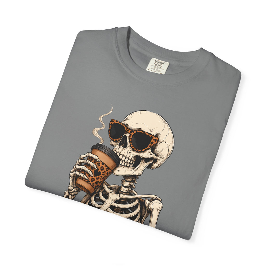 Skeleton Coffee T-Shirt — "Undiagnosed But Something Ain't Right" Graphic Tee