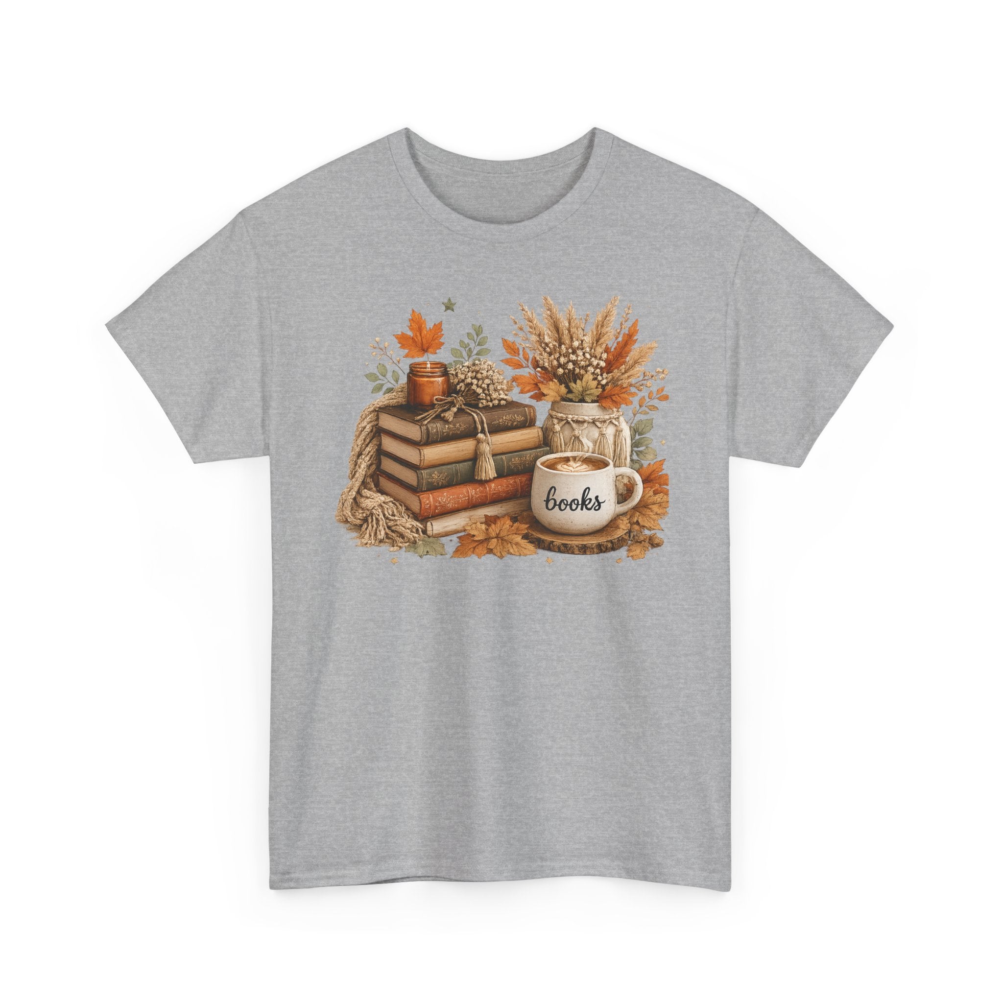 Cozy Autumn Books Tee — Fall Booklover Graphic T-Shirt