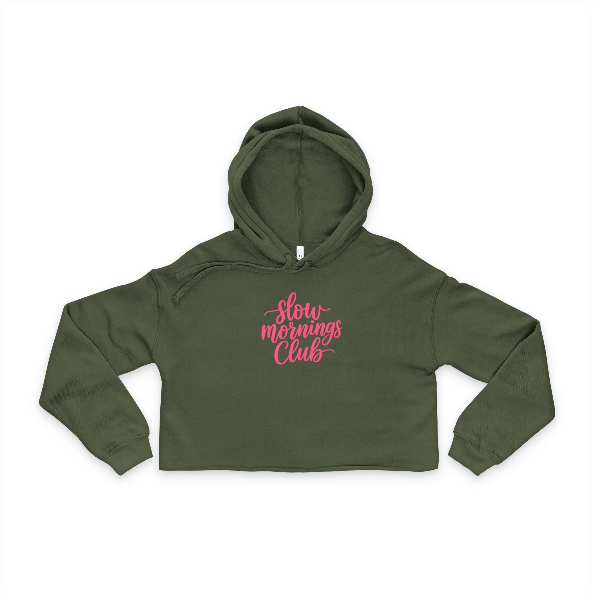 Cropped Hoodie — 'Stay Motivated Club' Pink Script Women's Cropped Hoodie
