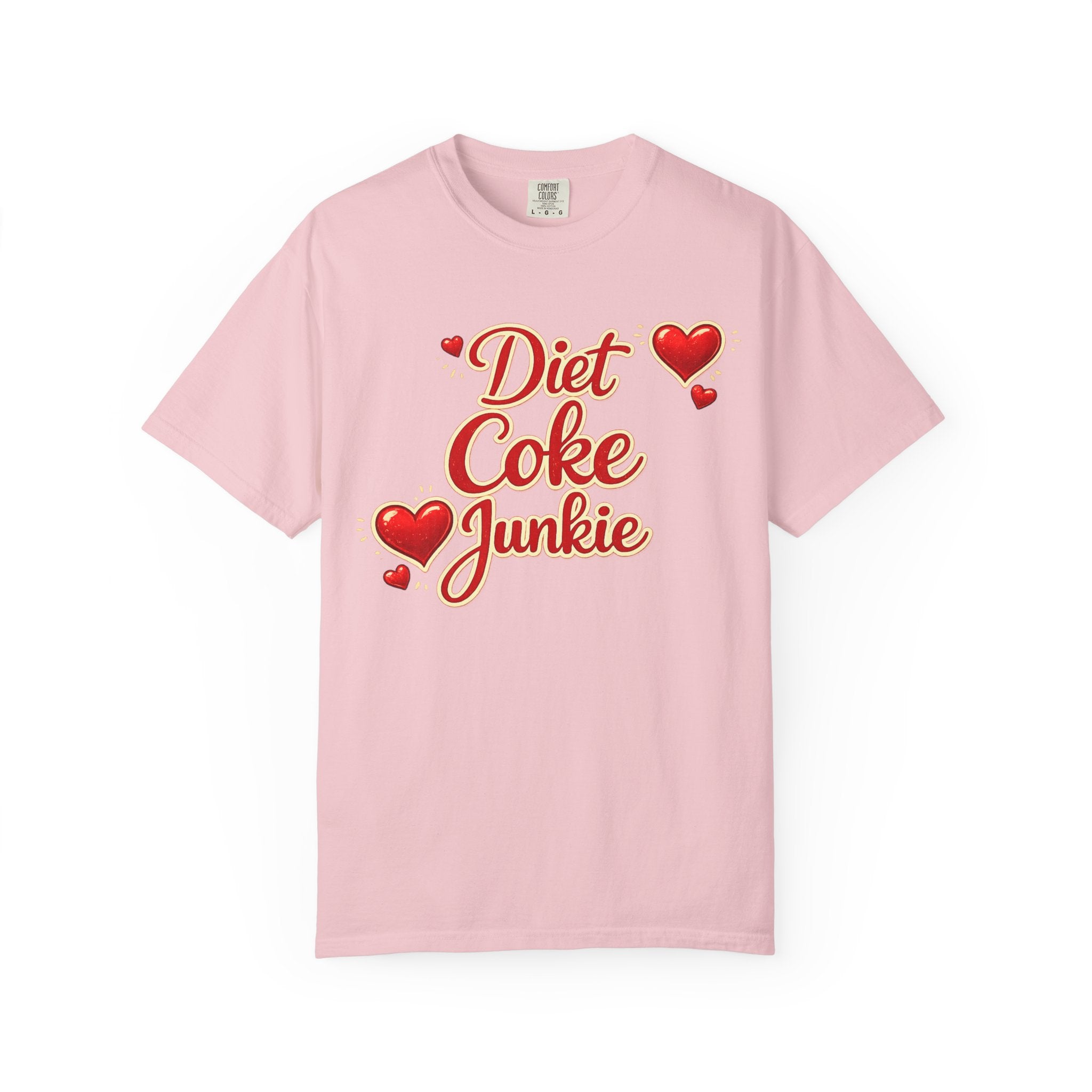 Diet Coke Junkie T‑Shirt — Retro Script Heart Graphic Tee
