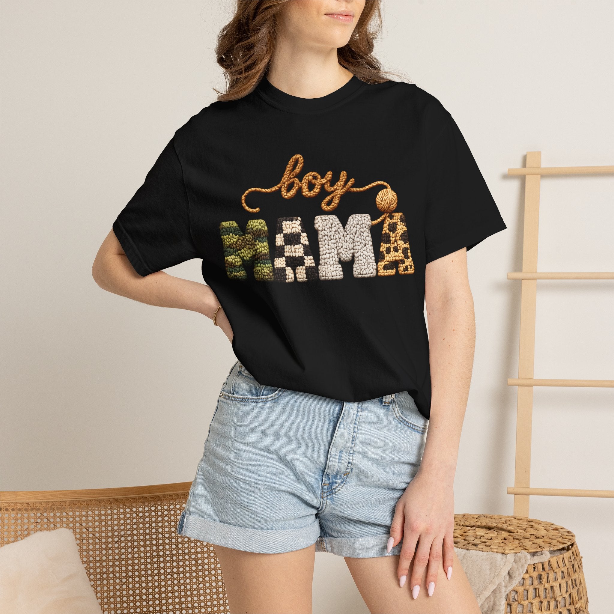 Boy Mama Graphic T-Shirt — Leopard & Camo Mom Tee