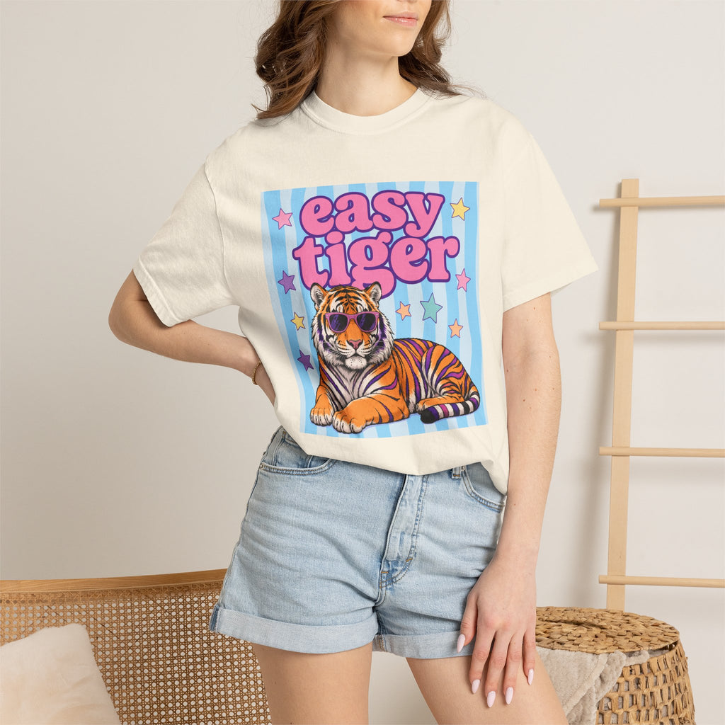 Easy Tiger Graphic T-Shirt — Retro Pastel Tiger Tee