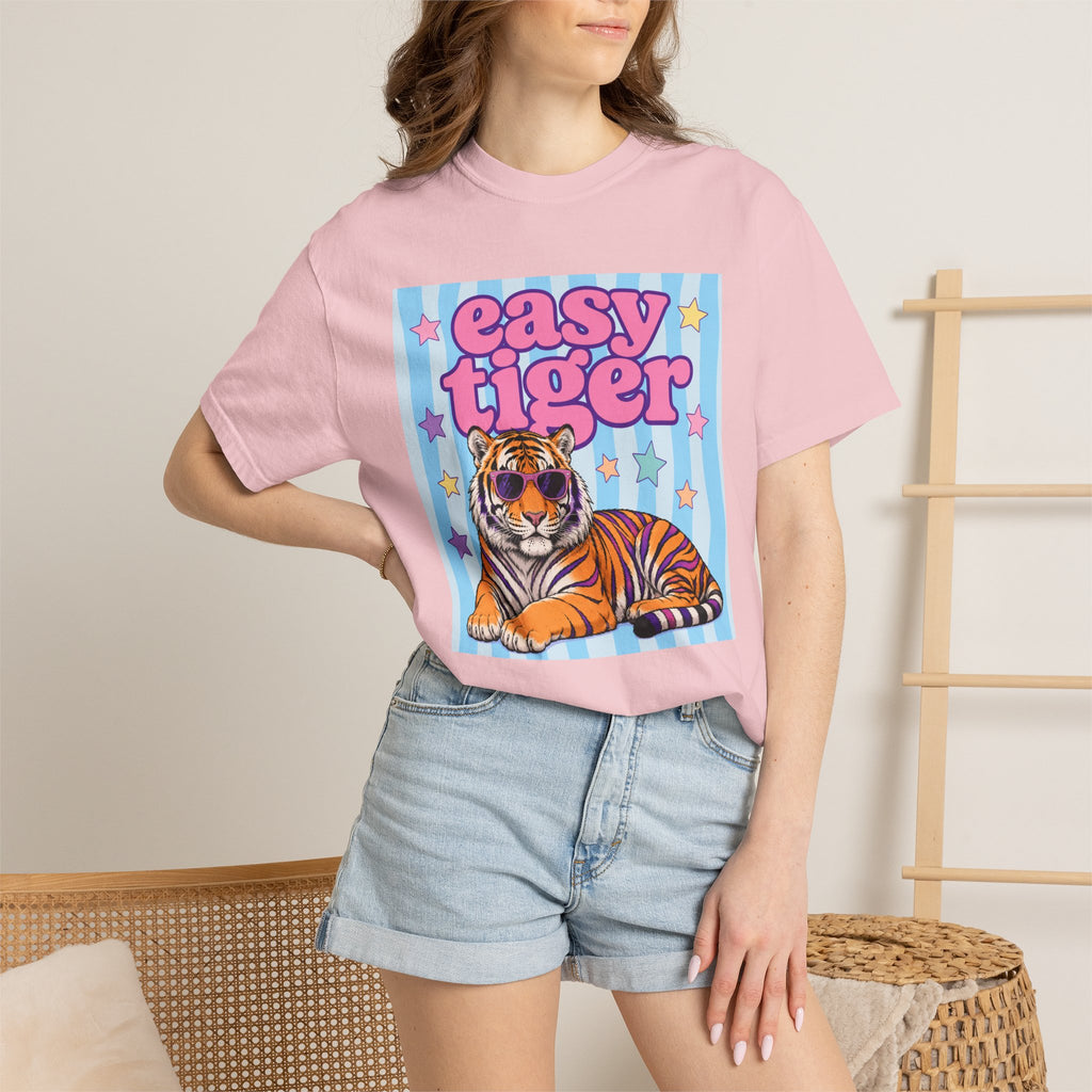 Easy Tiger Graphic T-Shirt — Retro Pastel Tiger Tee