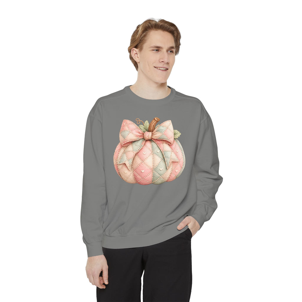 Quilted Pastel Pumpkin Sweatshirt