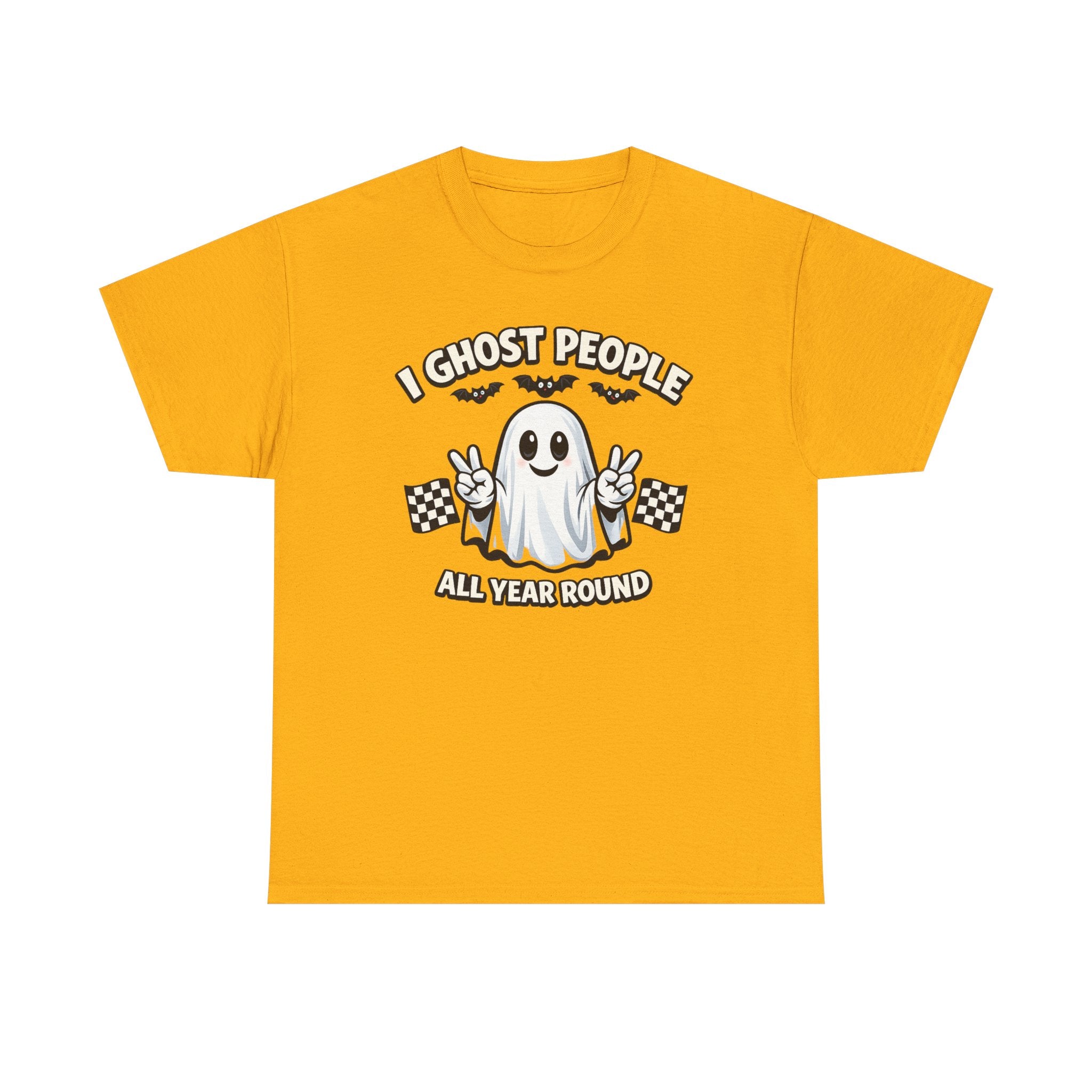 Ghost People All Year Round Tee — Cute Vintage Ghost Graphic Shirt