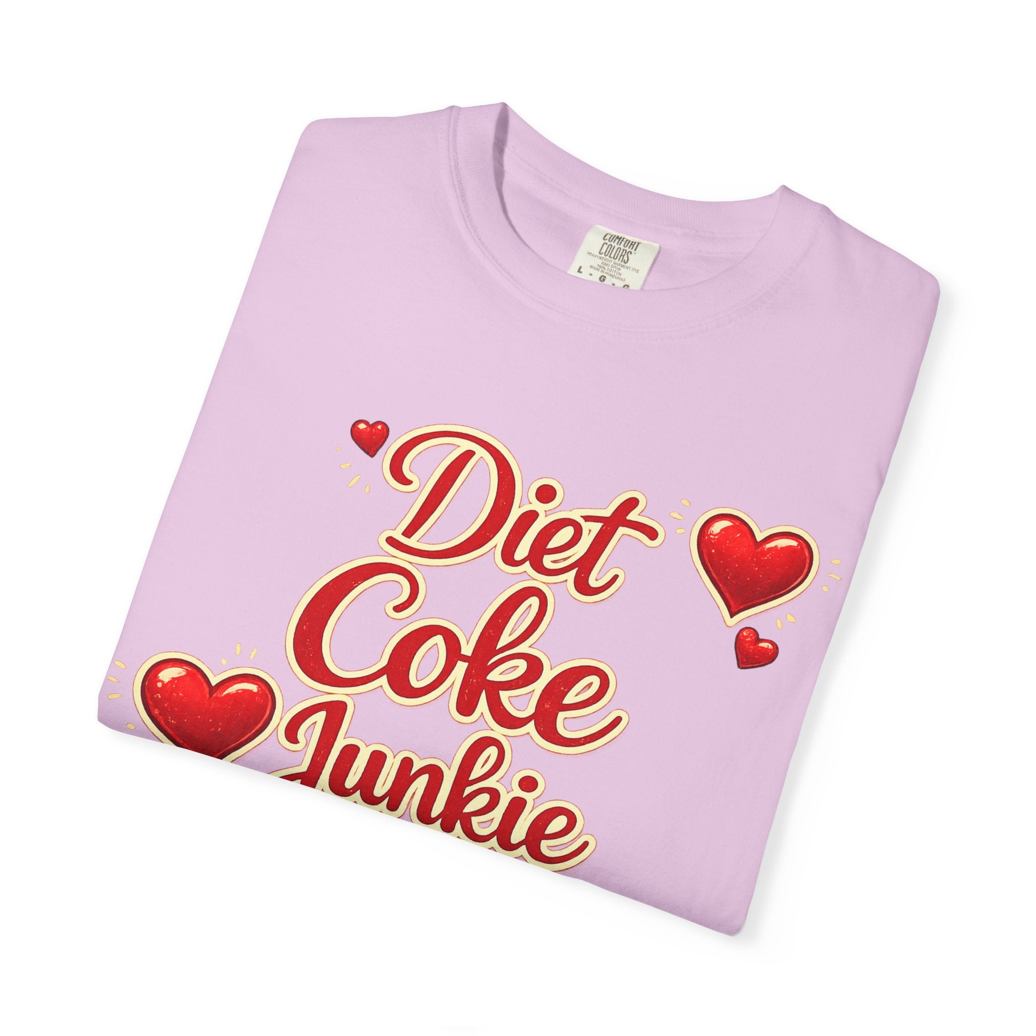 Diet Coke Junkie T‑Shirt — Retro Script Heart Graphic Tee