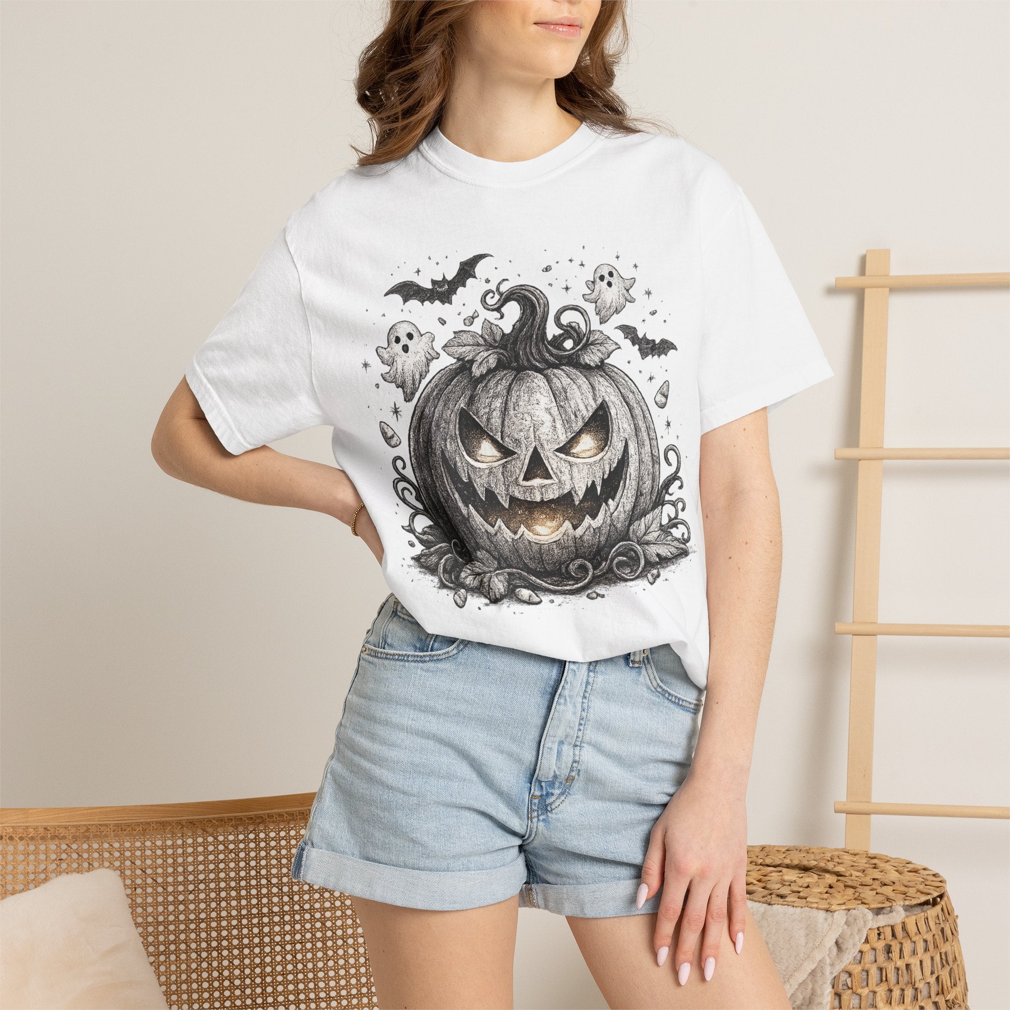 Halloween Pumpkin T-Shirt — Spooky Jack-O'-Lantern Design