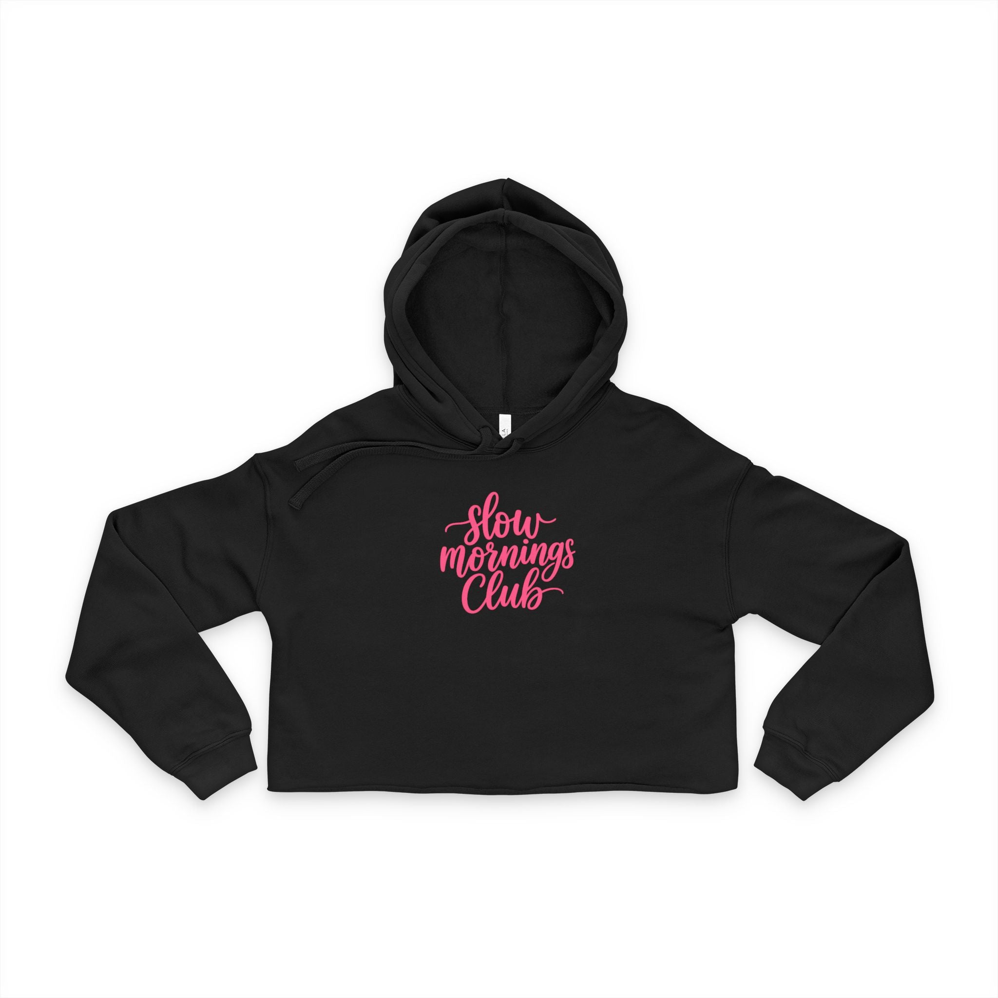Cropped Hoodie — 'Stay Motivated Club' Pink Script Women's Cropped Hoodie
