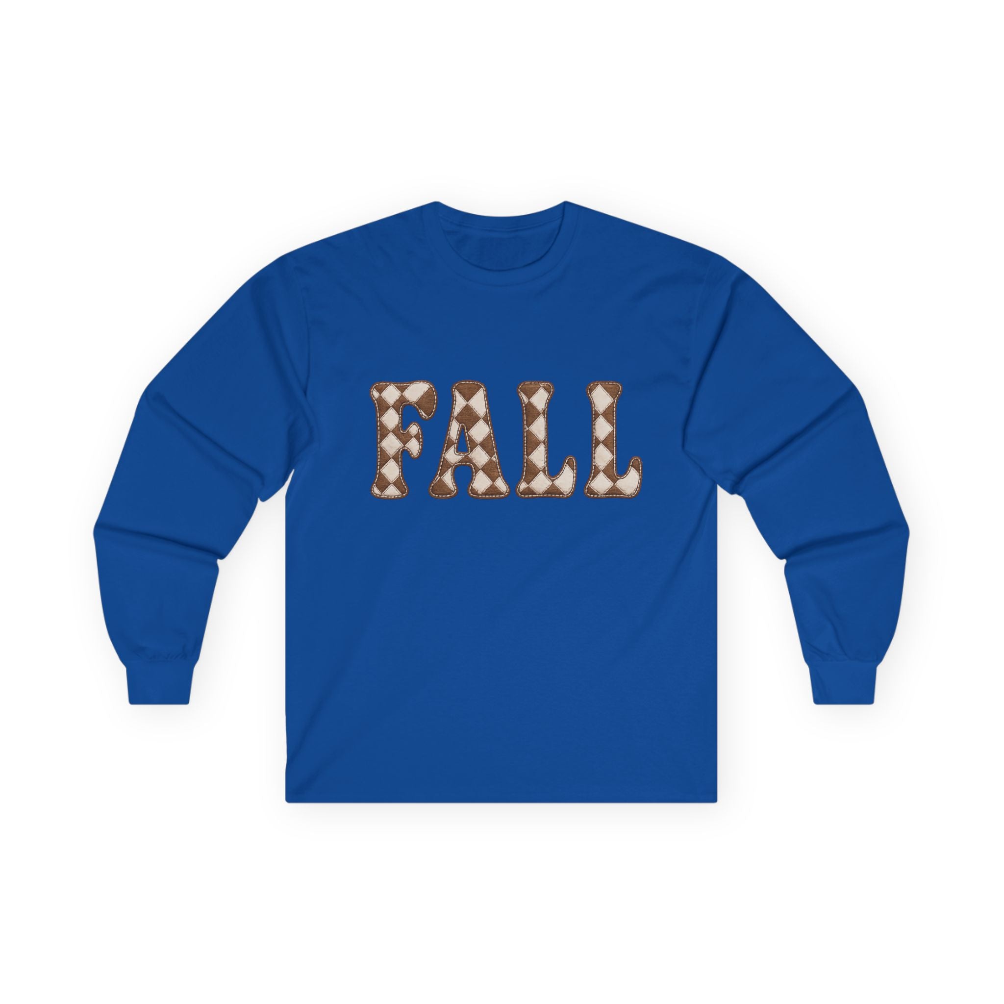 Fall Graphic Long Sleeve Tee — Retro Pattern "FALL" Autumn Shirt