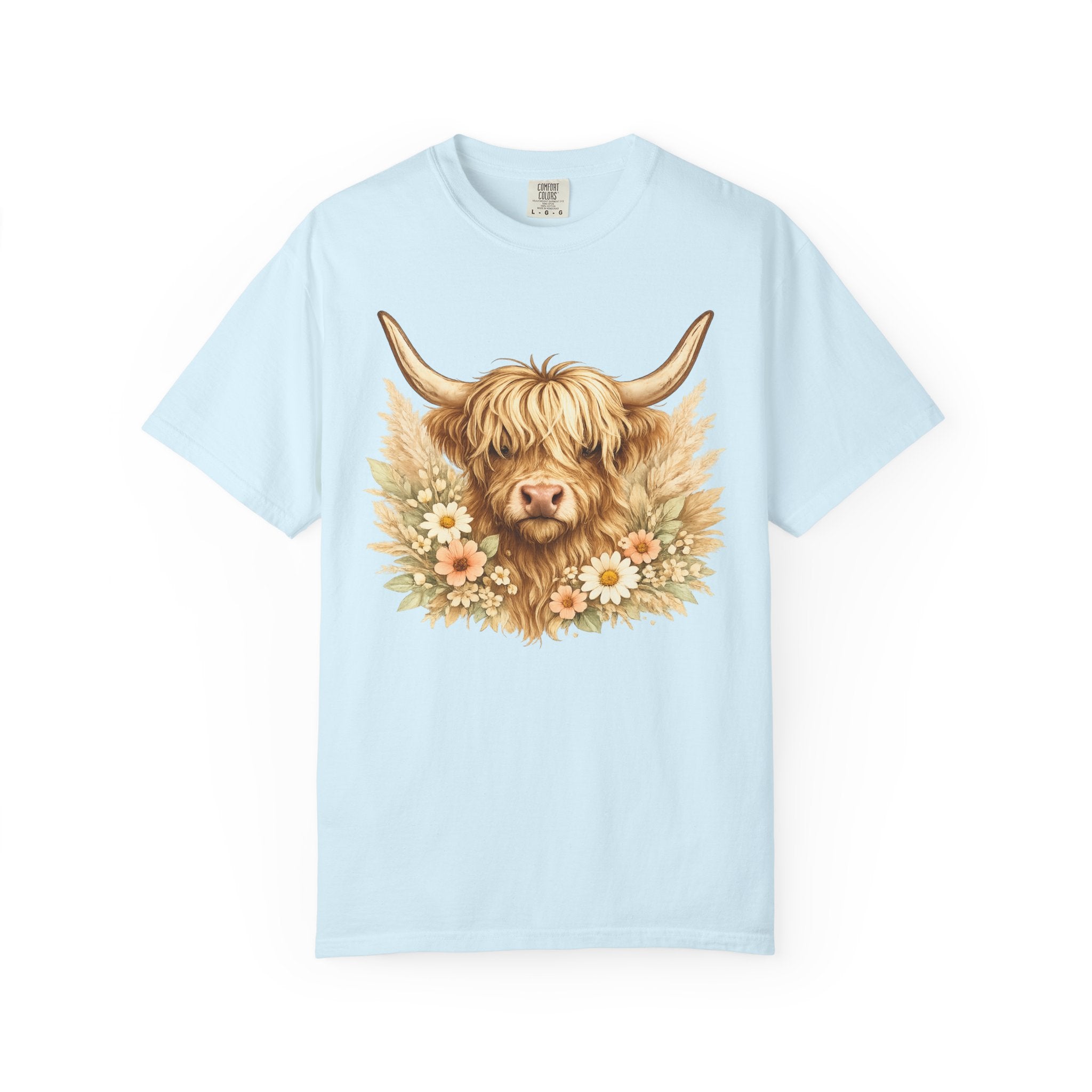 Highland Cow Floral T-Shirt — Cute Scottish Highland Cattle Tee