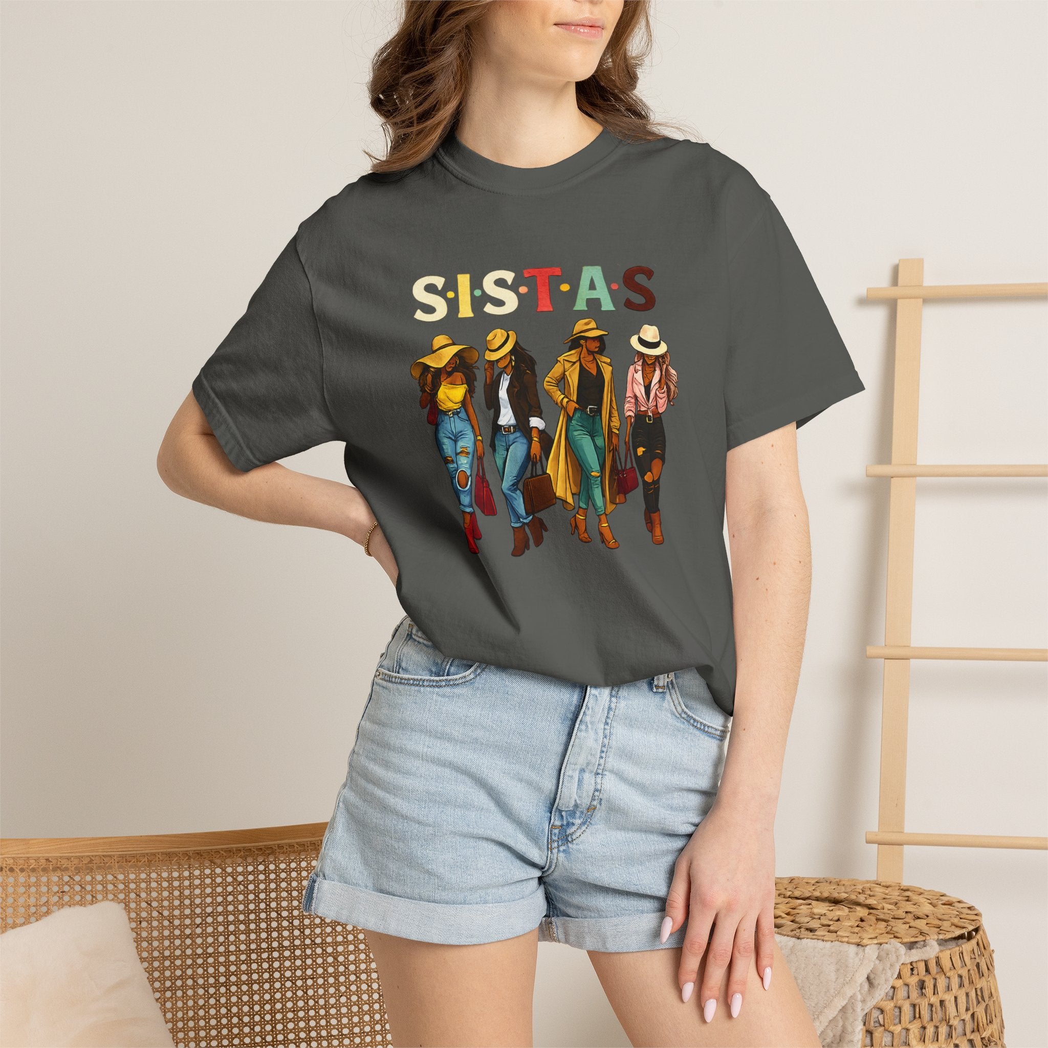 Sistas Graphic T-Shirt – Bold Sisterhood Women Walking Design
