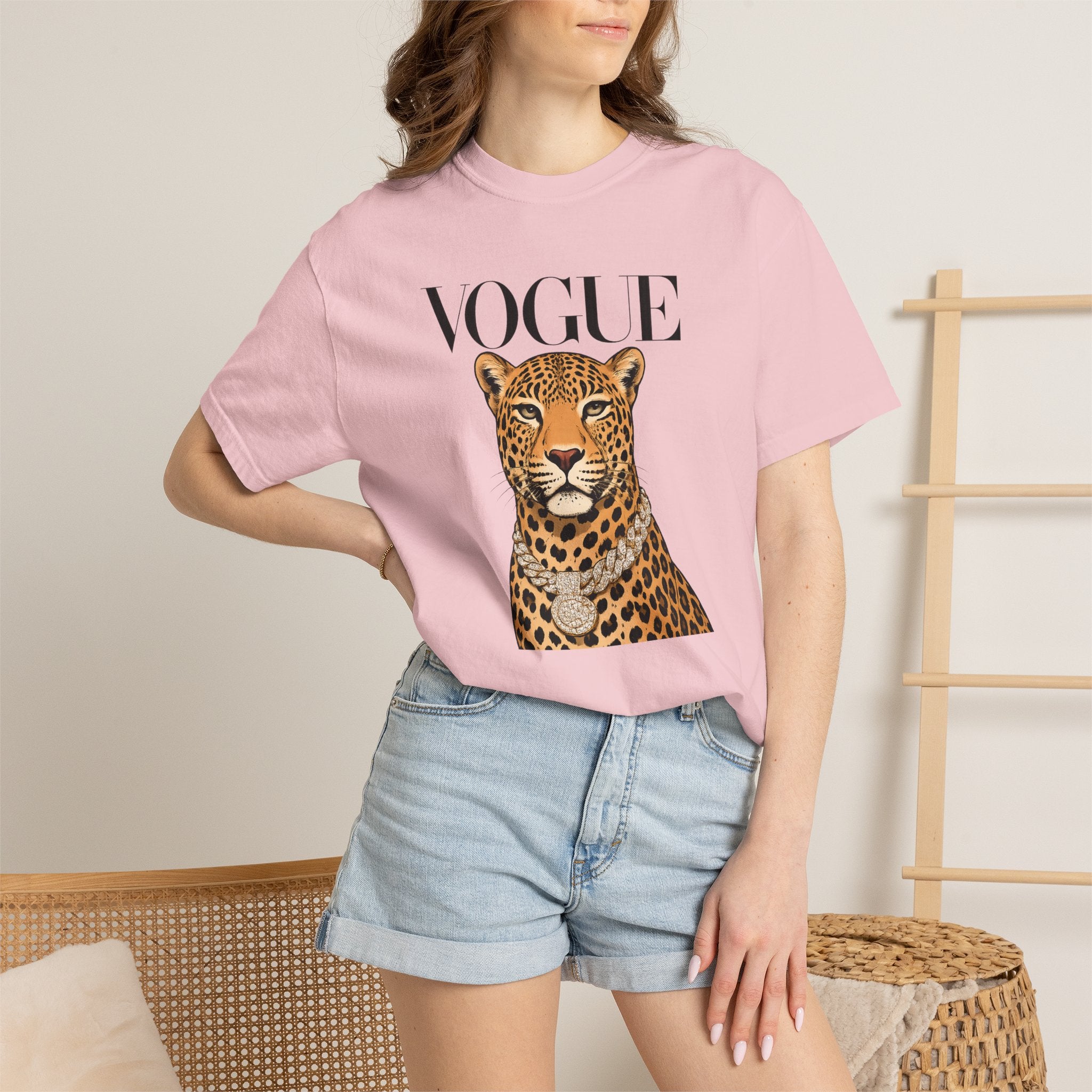 Vogue Leopard Graphic T-Shirt