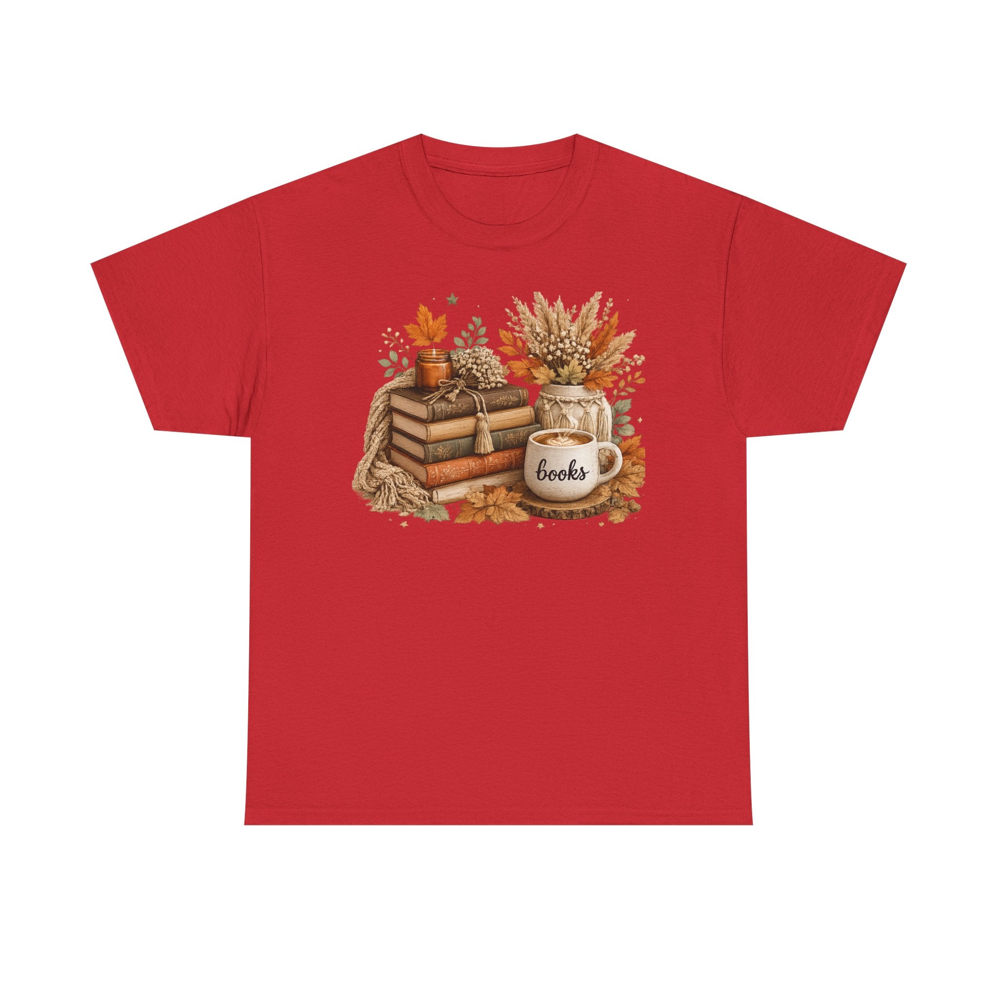 Cozy Autumn Books Tee — Fall Booklover Graphic T-Shirt
