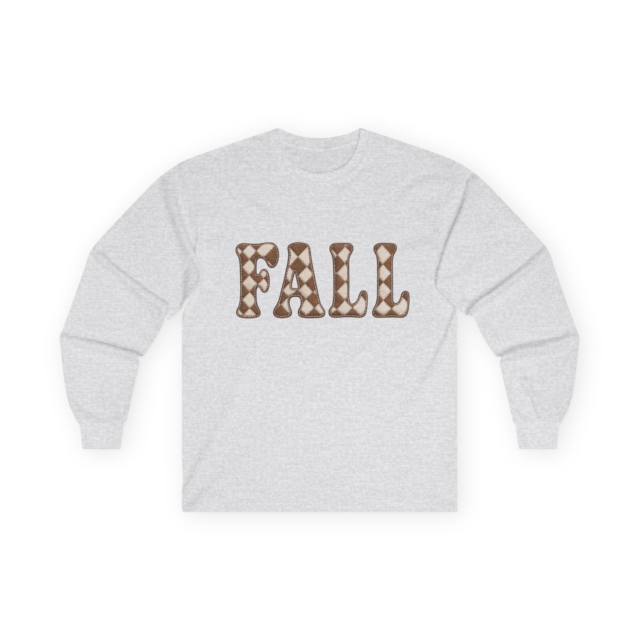 Fall Graphic Long Sleeve Tee — Retro Pattern "FALL" Autumn Shirt