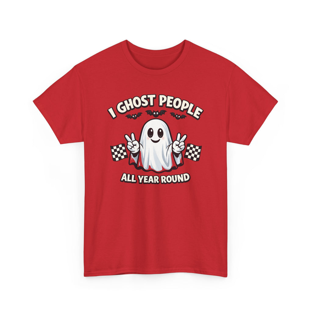 Ghost People All Year Round Tee — Cute Vintage Ghost Graphic Shirt