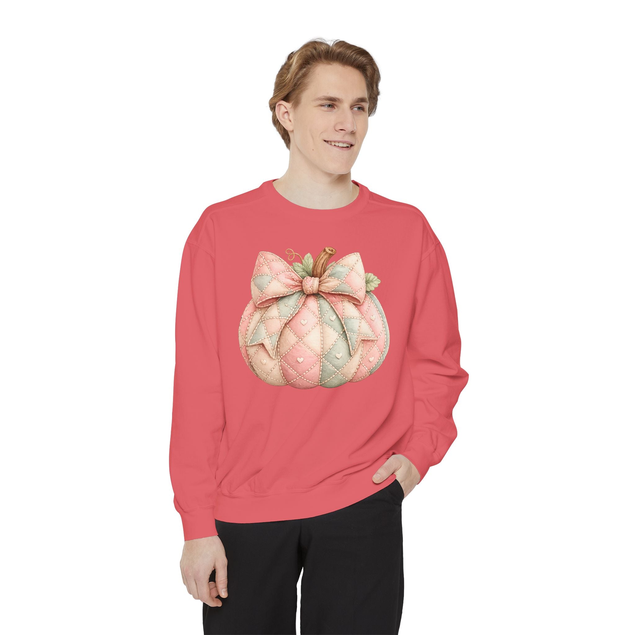 Quilted Pastel Pumpkin Sweatshirt