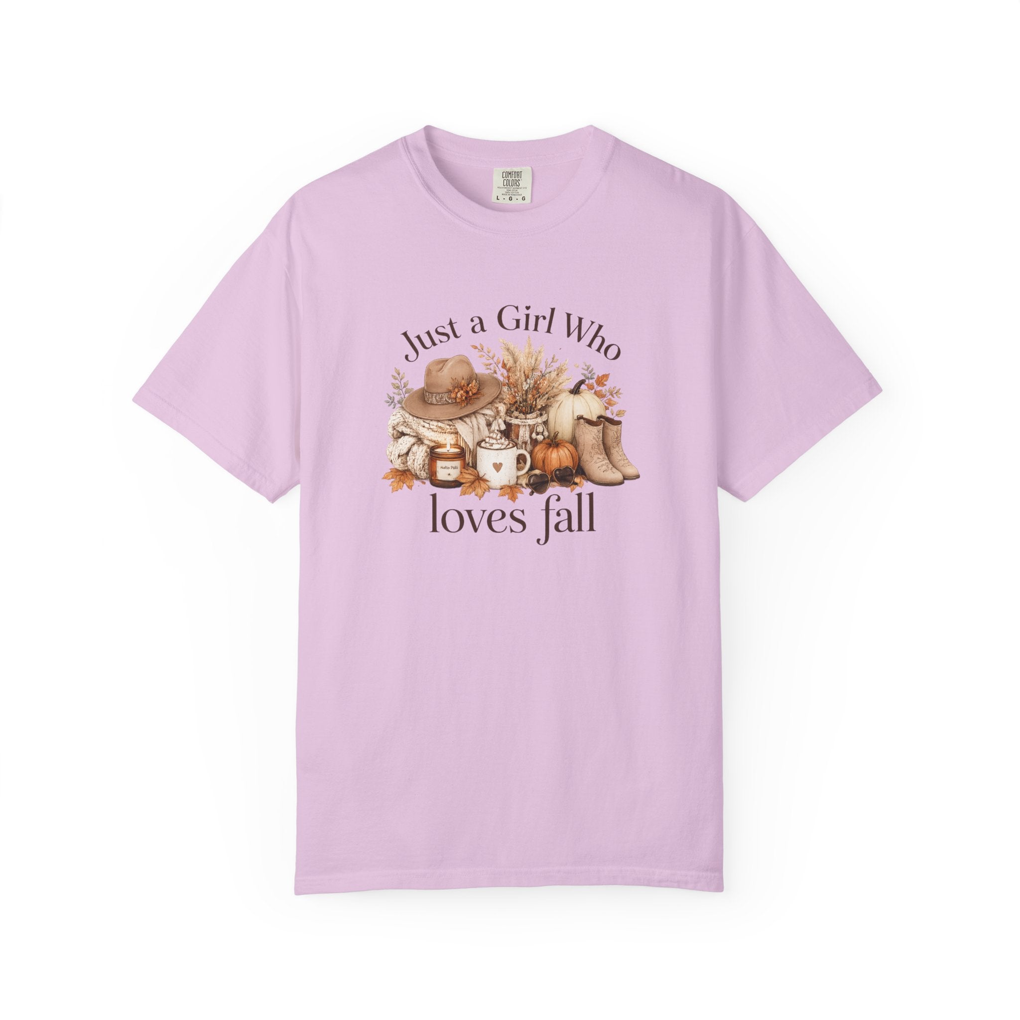 Fall Vibes Graphic Tee — "Just a Girl Who Loves Fall" Autumn Shirt