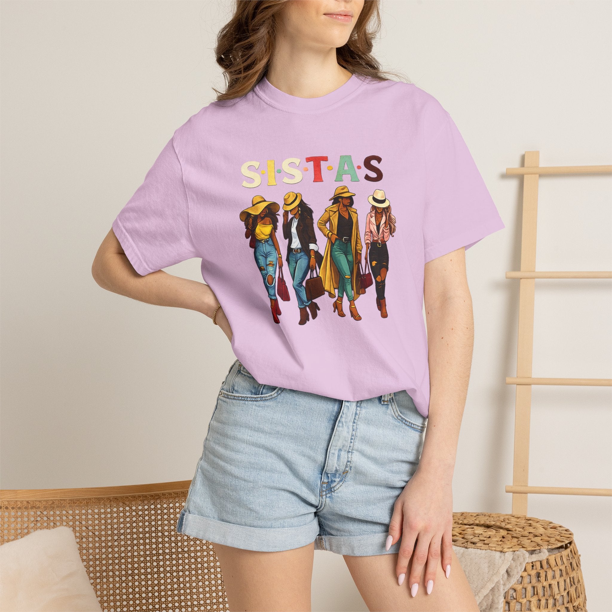 Sistas Graphic T-Shirt – Bold Sisterhood Women Walking Design