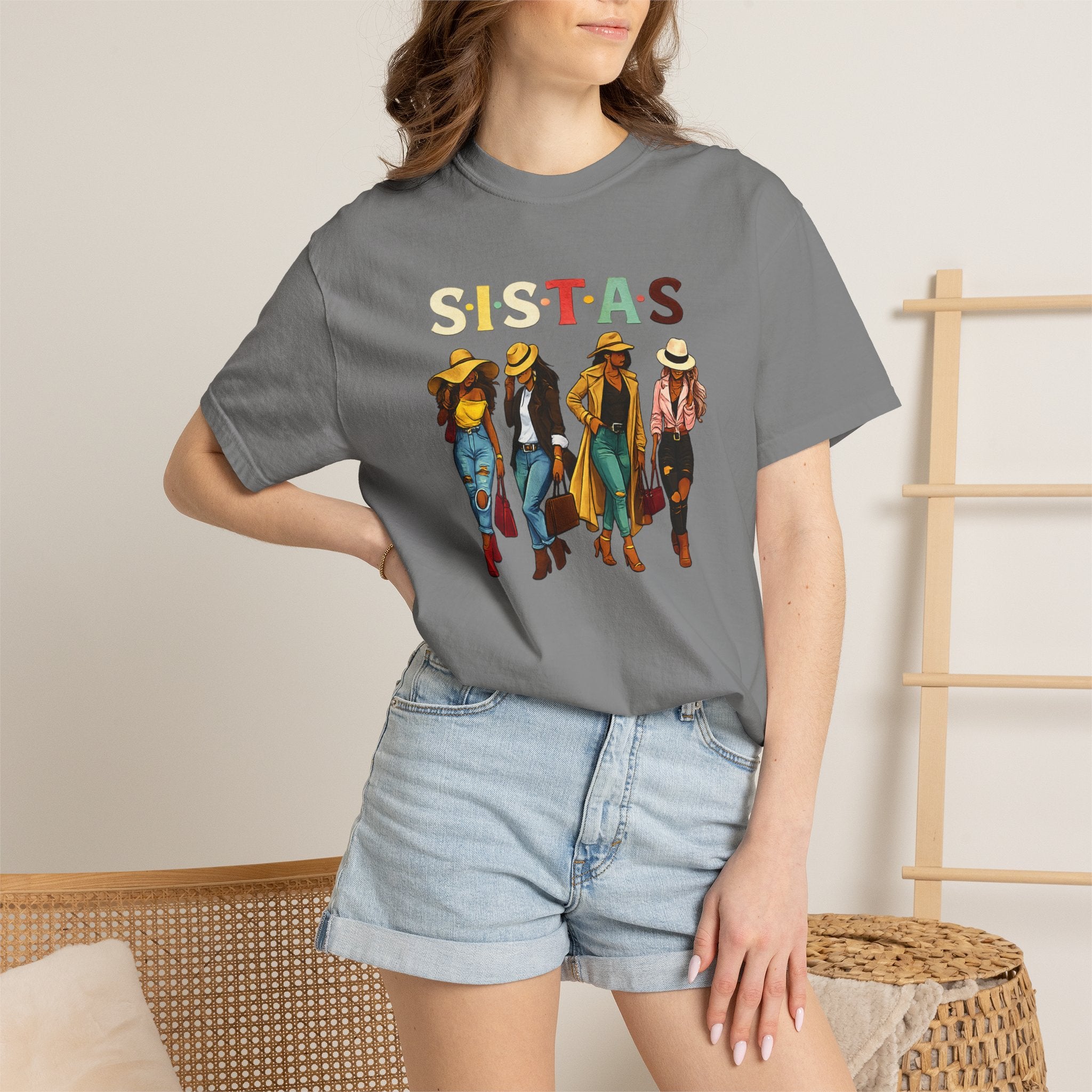 Sistas Graphic T-Shirt – Bold Sisterhood Women Walking Design