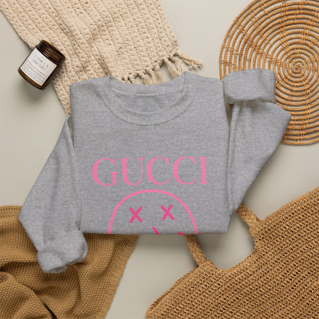 Gucci Pink Smiley Crewneck Sweatshirt