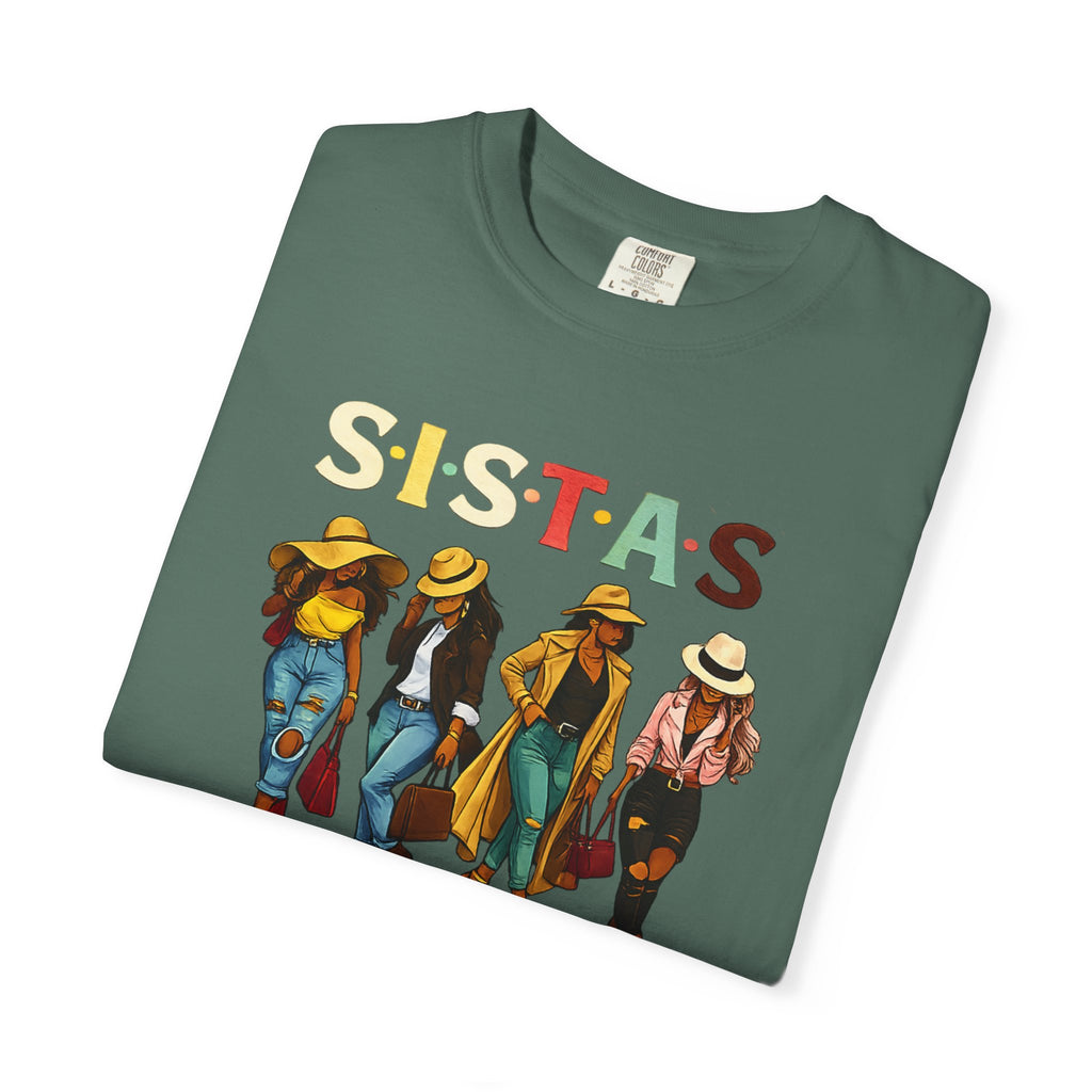 Sistas Graphic T-Shirt – Bold Sisterhood Women Walking Design