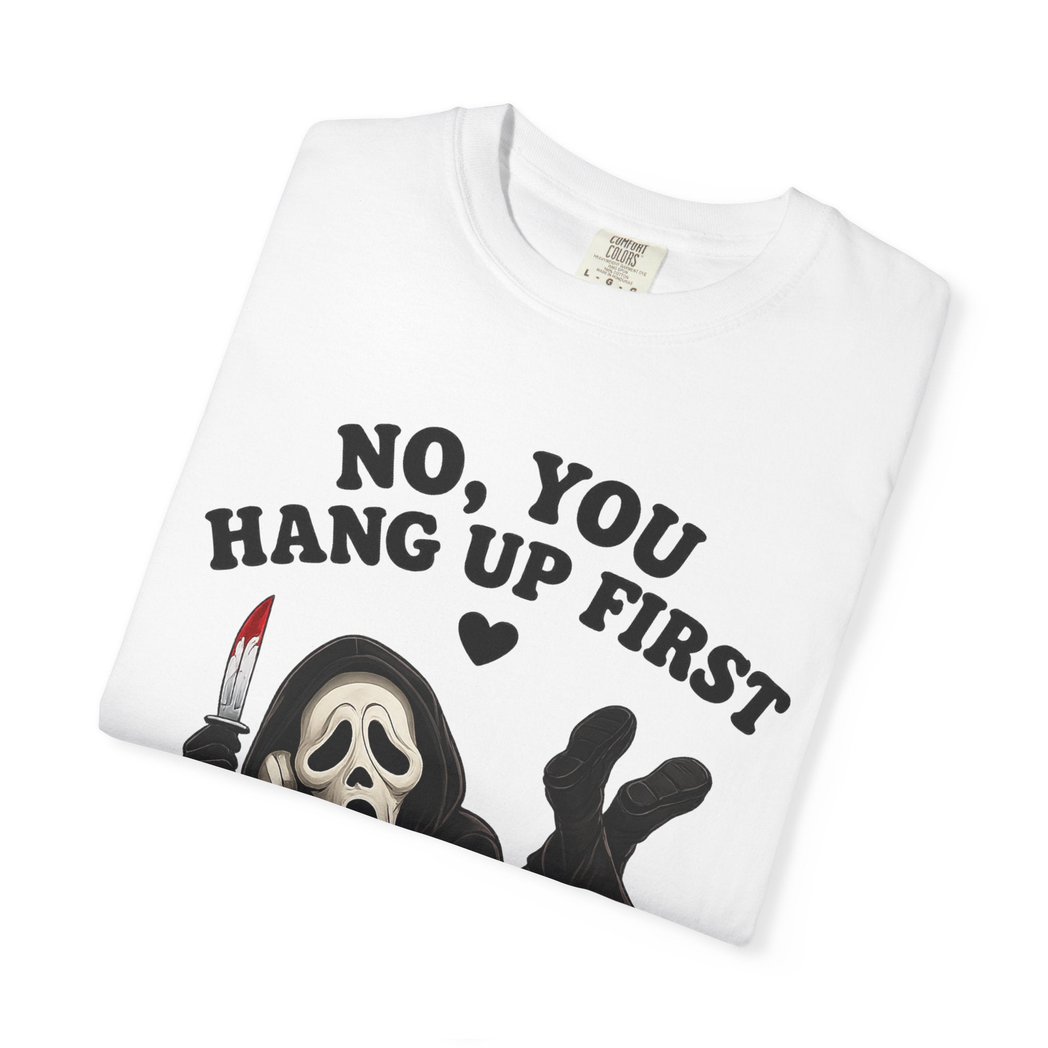 Scream Reaper Tee – "No, You Hang Up First" Graphic T‑Shirt